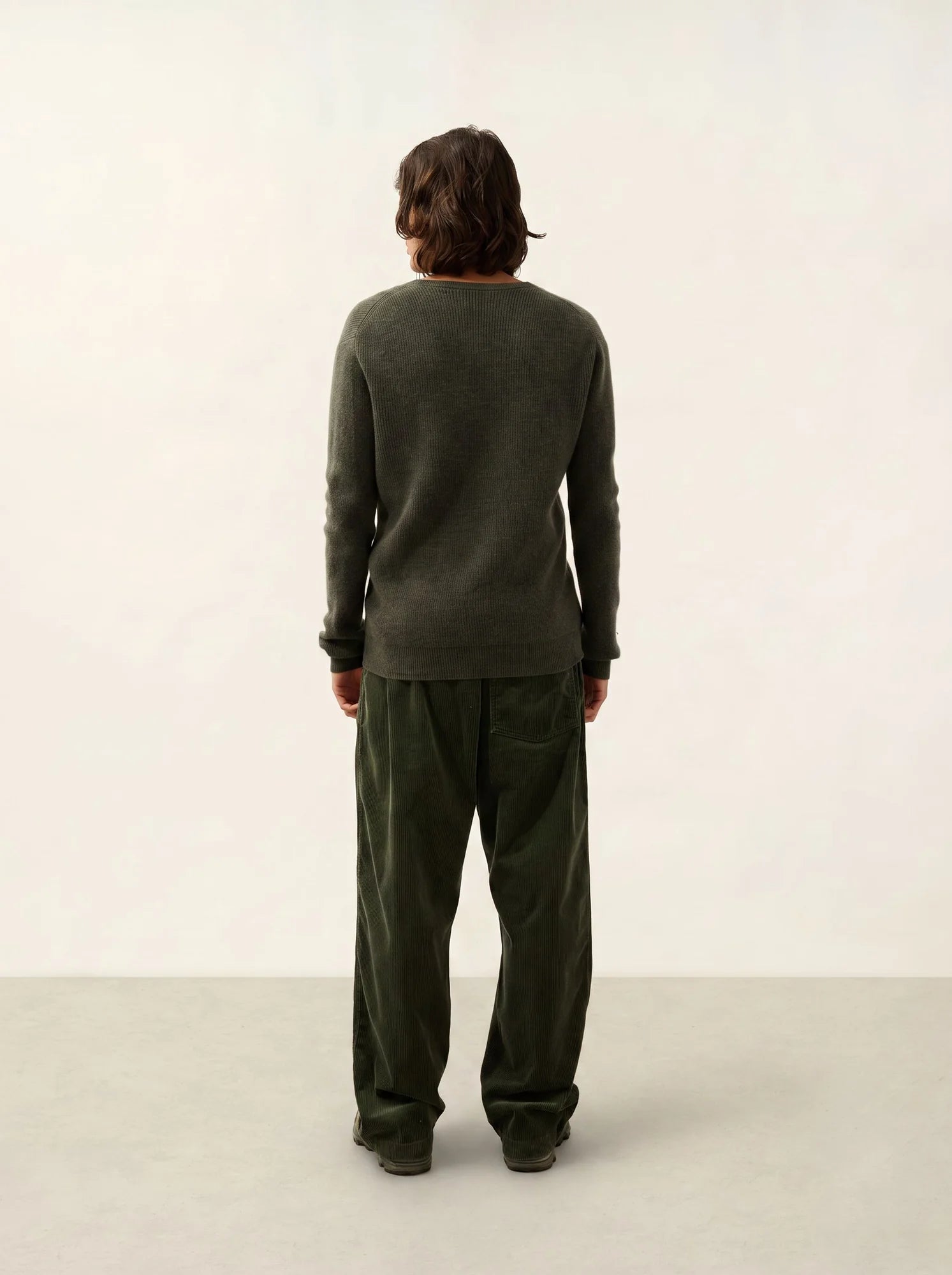 JARDON pullover v-ausschnitt khaki meliert