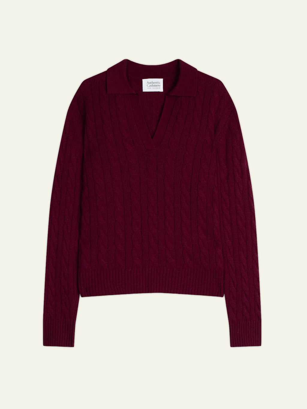 ELYSANDRA Pullover Polokragen offen 4-fädig Bordeaux