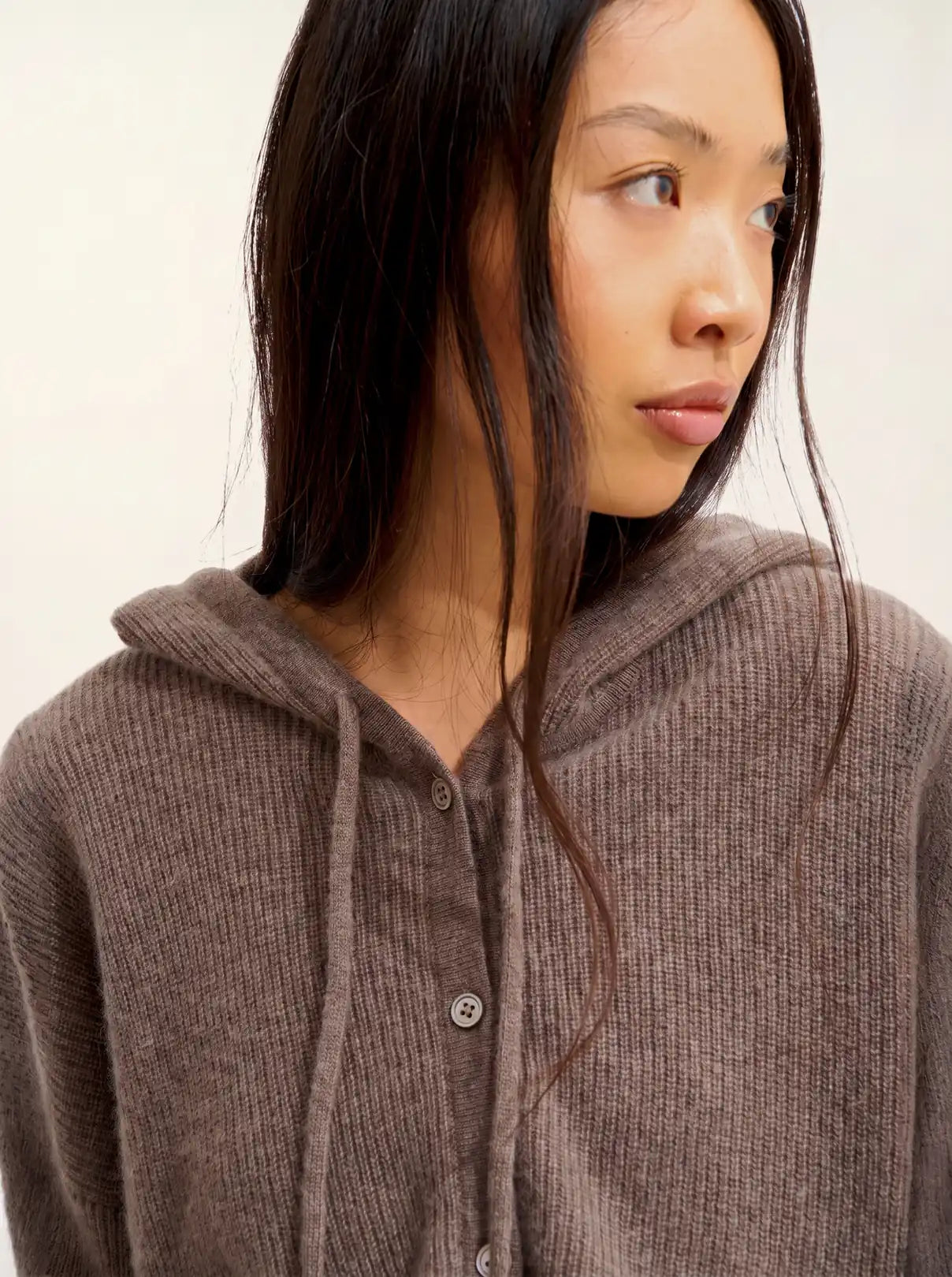 ELARA cardigan capuche taupe chiné