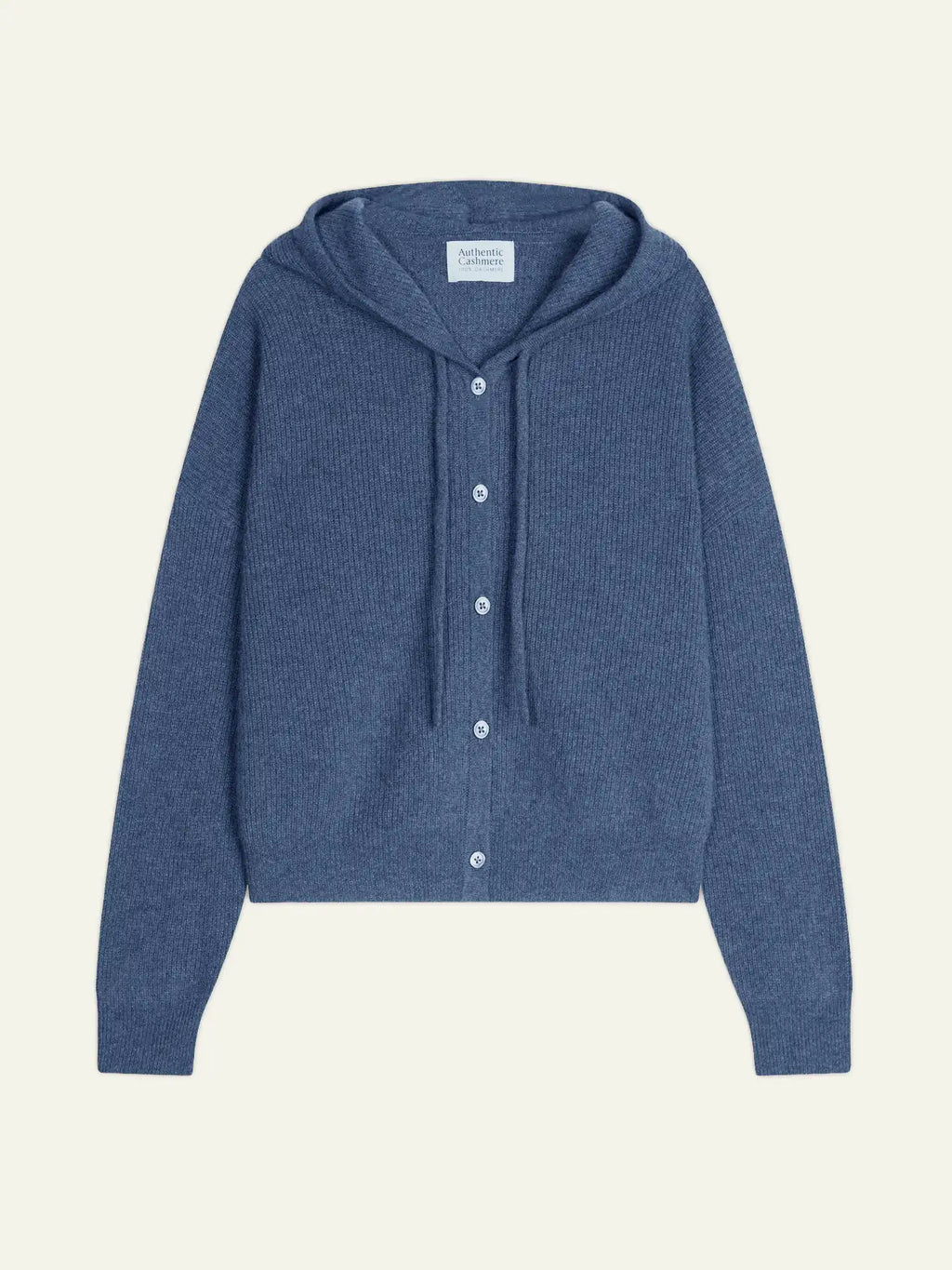 ELARA cardigan capuche bleu denim