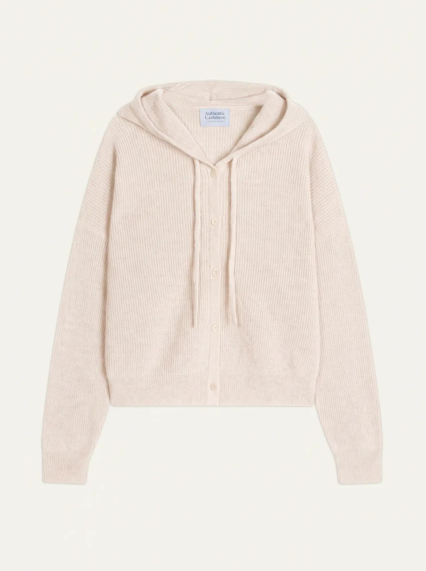 ELARA strickjacke mit kapuze elfenbein