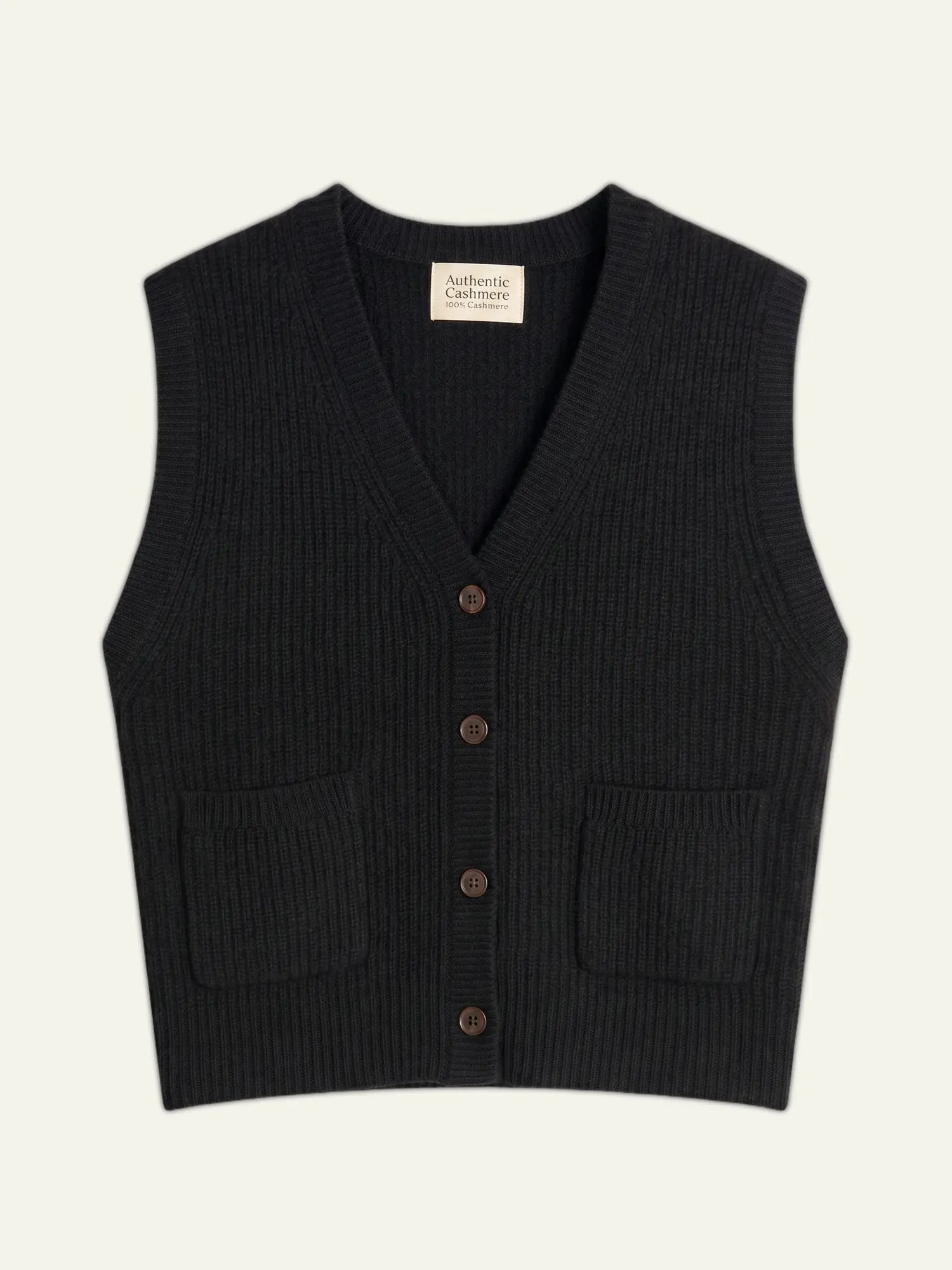 ROSAVIA cardigan v-neck sleeveless 4 ply black