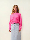 LORENA pullover rundhalsausschnitt 4-fädig rosa neon