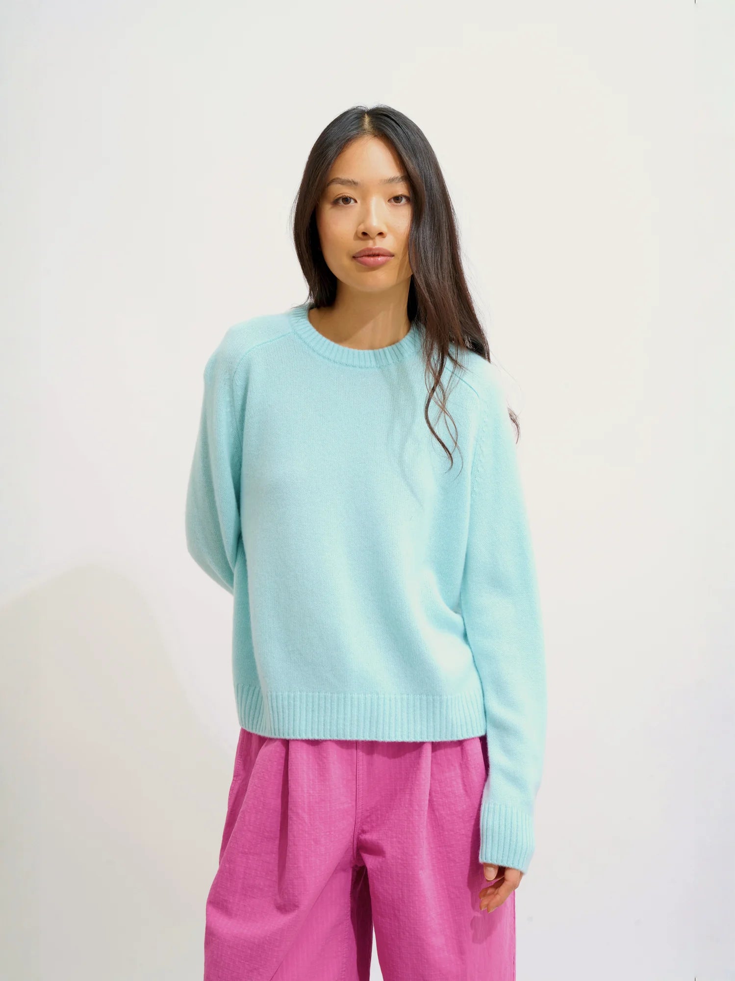LORENA sweater crew neck 4 ply water green