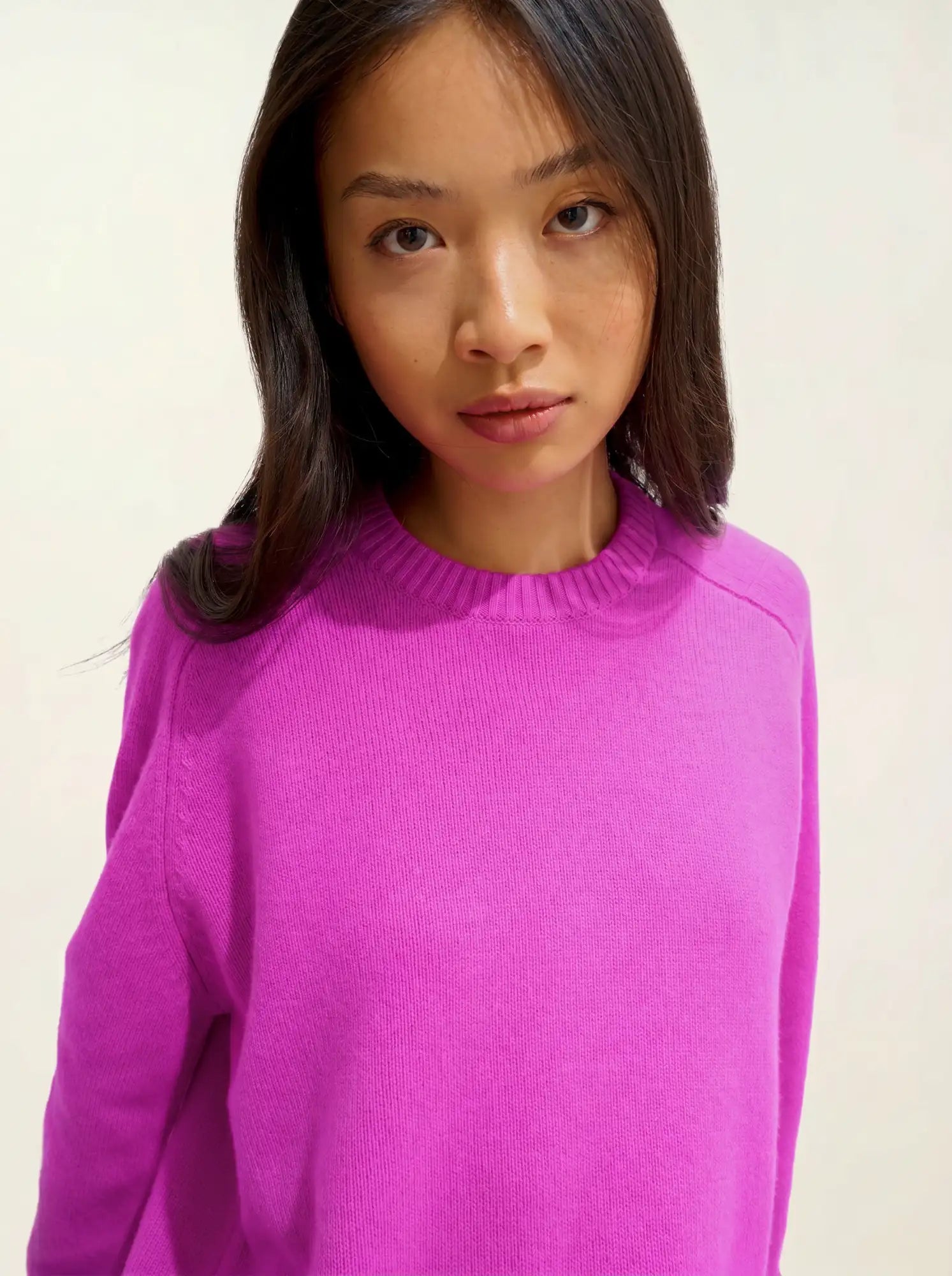 LORENA sweater crew neck 4 ply neon purple