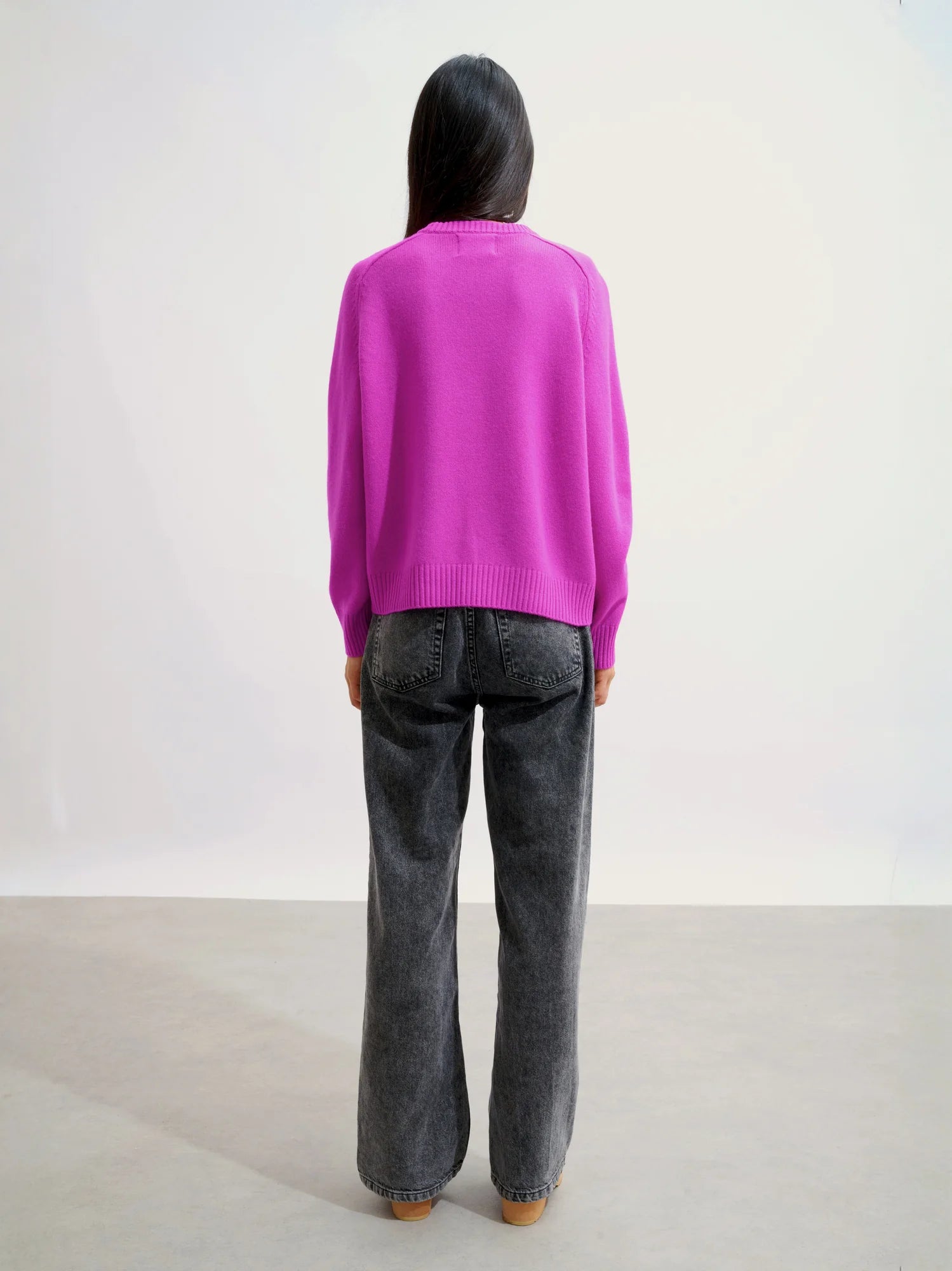 LORENA sweater crew neck 4 ply neon purple
