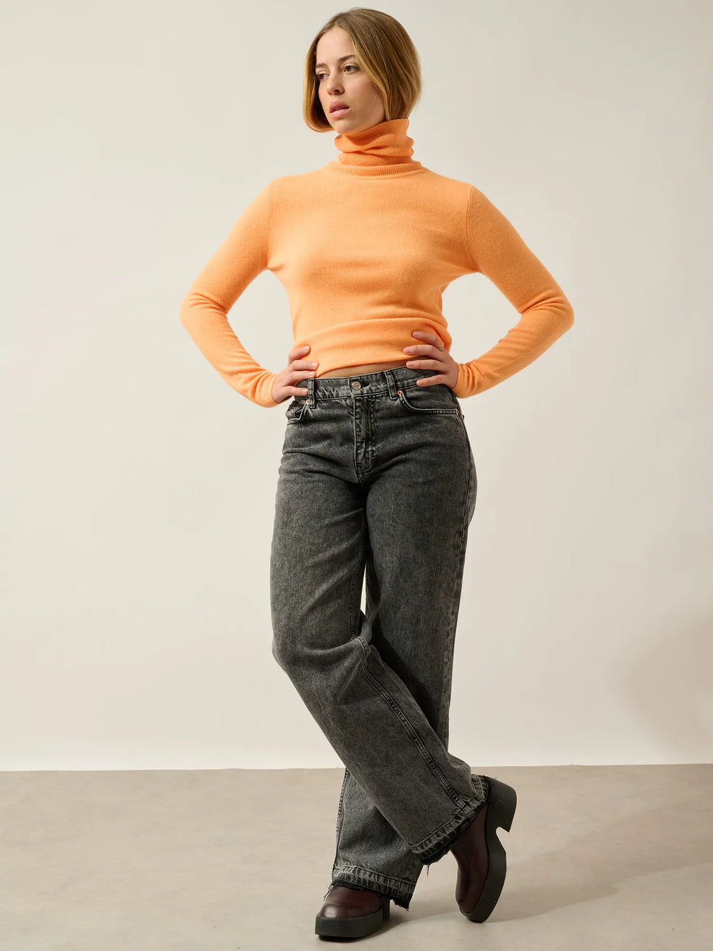 BISE pullover rollkragen clementine