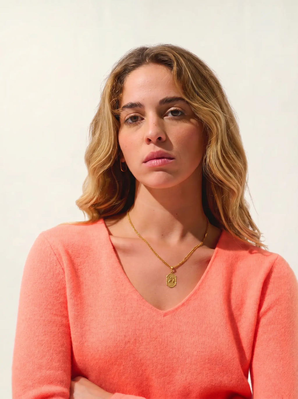 GALISE Pullover V-Ausschnitt Zitrus