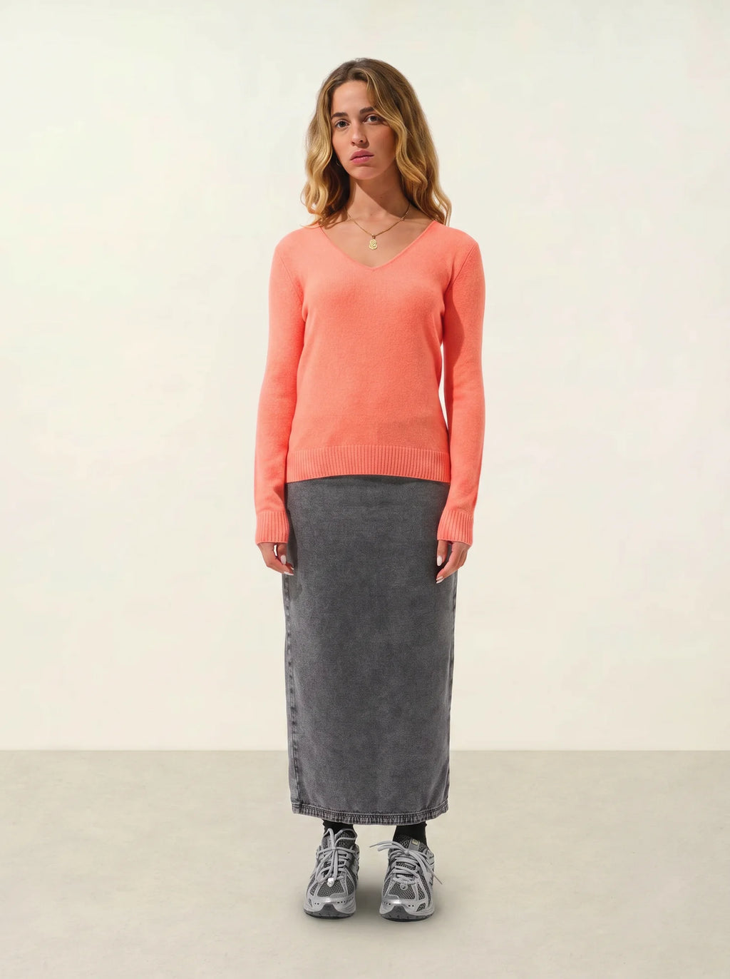 GALISE Pullover V-Ausschnitt Zitrus