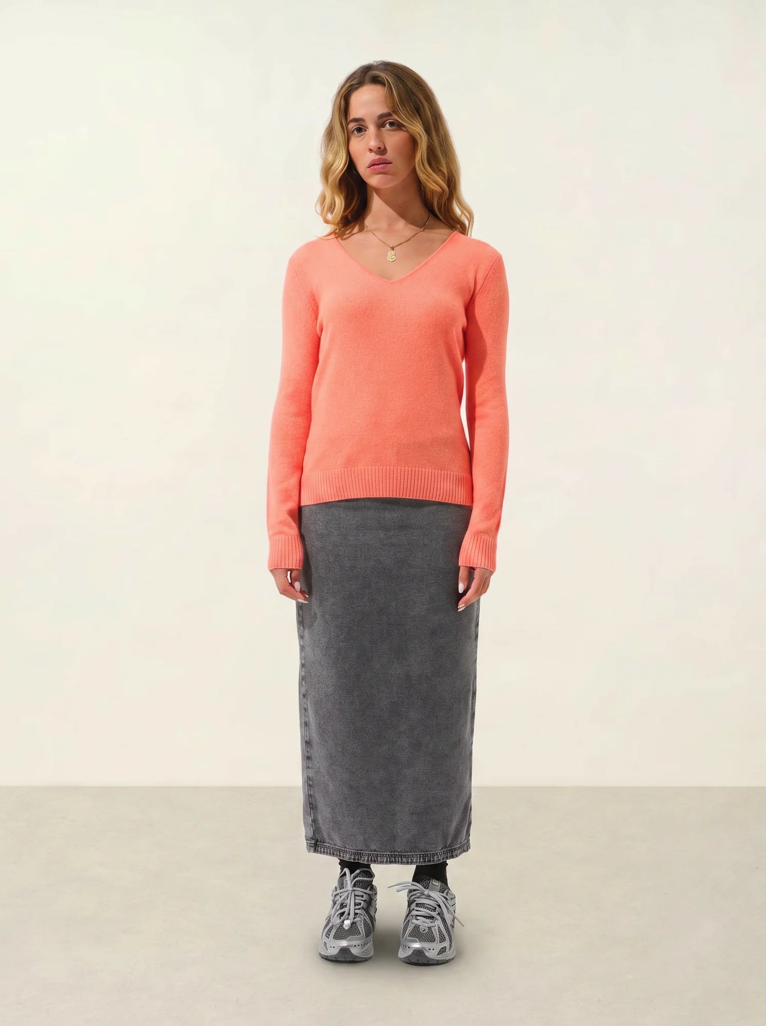 GALISE Pullover V-Ausschnitt Zitrus