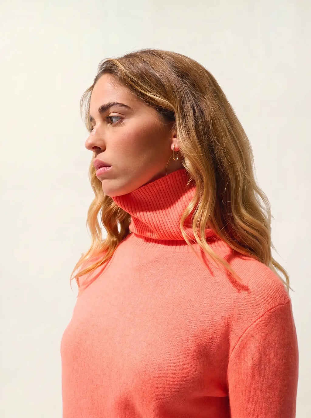 FORNET pull col roulé agrume