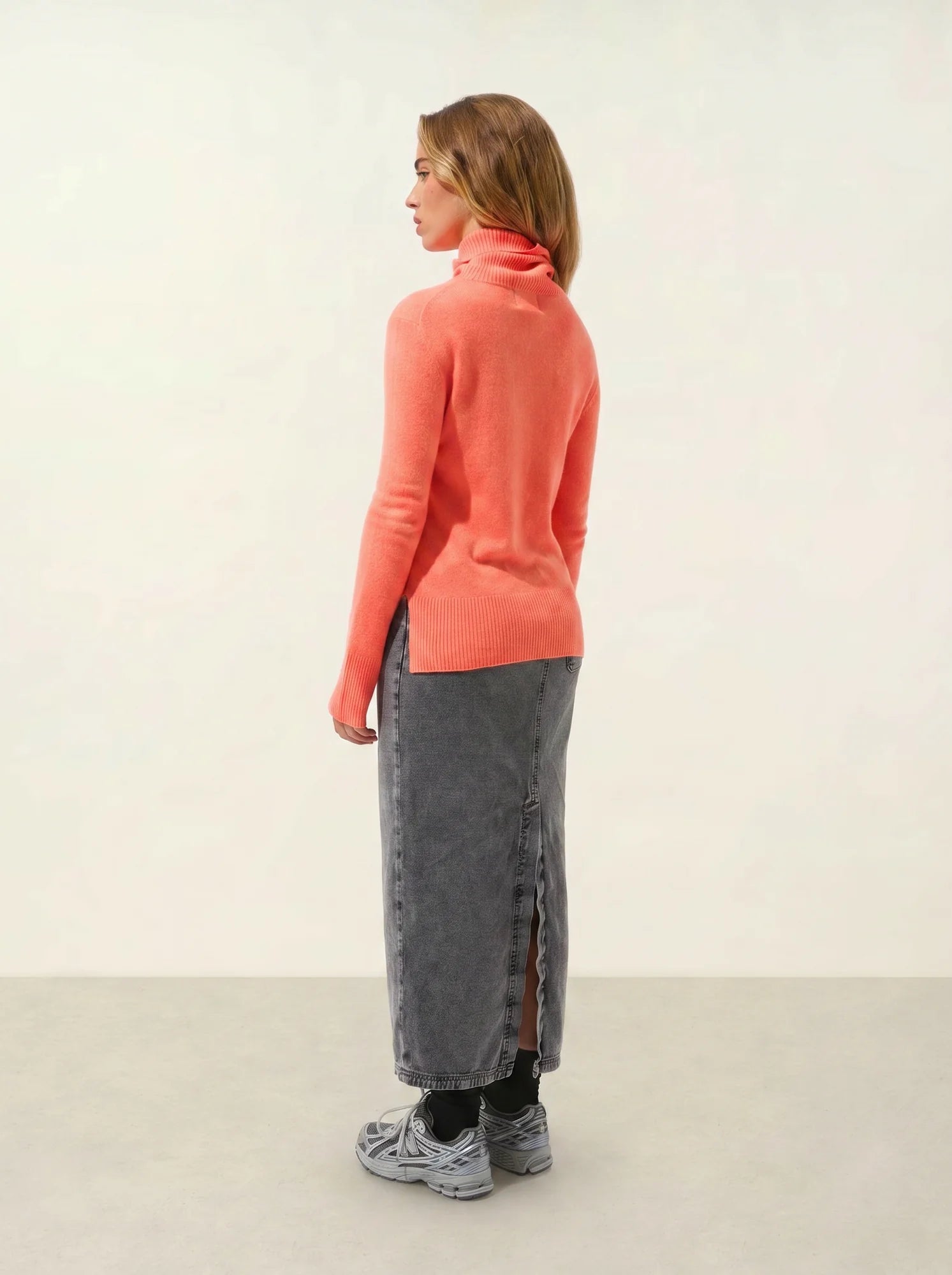 FORNET pull col roulé agrume