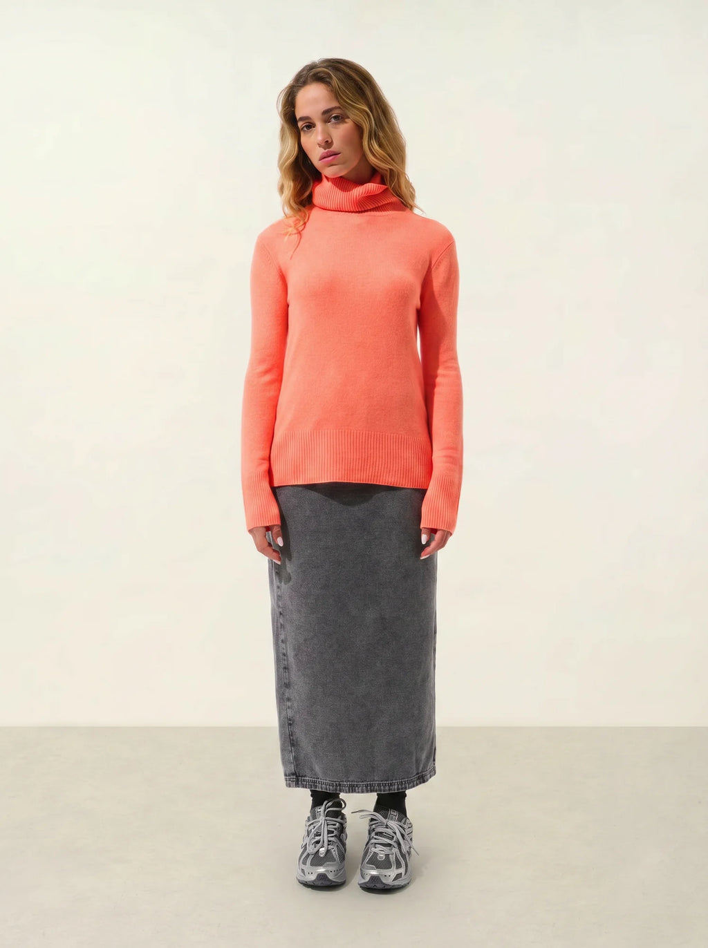 FORNET pull col roulé agrume