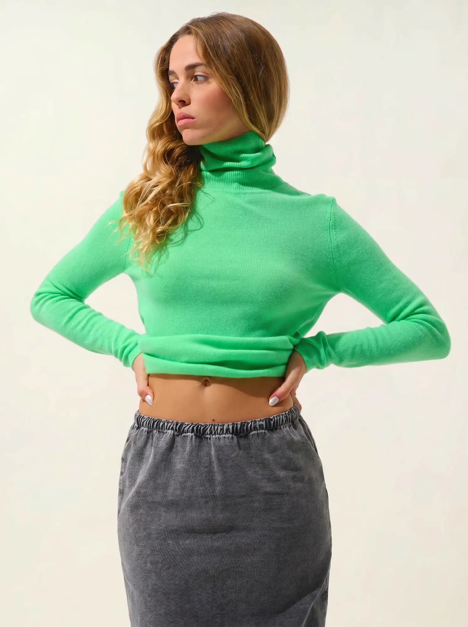 BISE Pullover Rollkragen Kaktusgrün