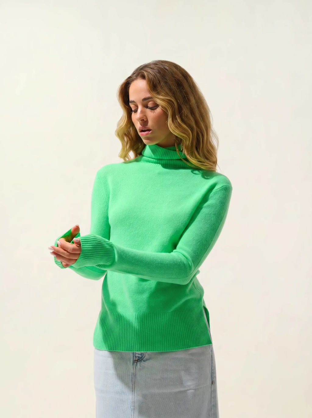 FORNET Pullover Rollkragen Kaktusgrün