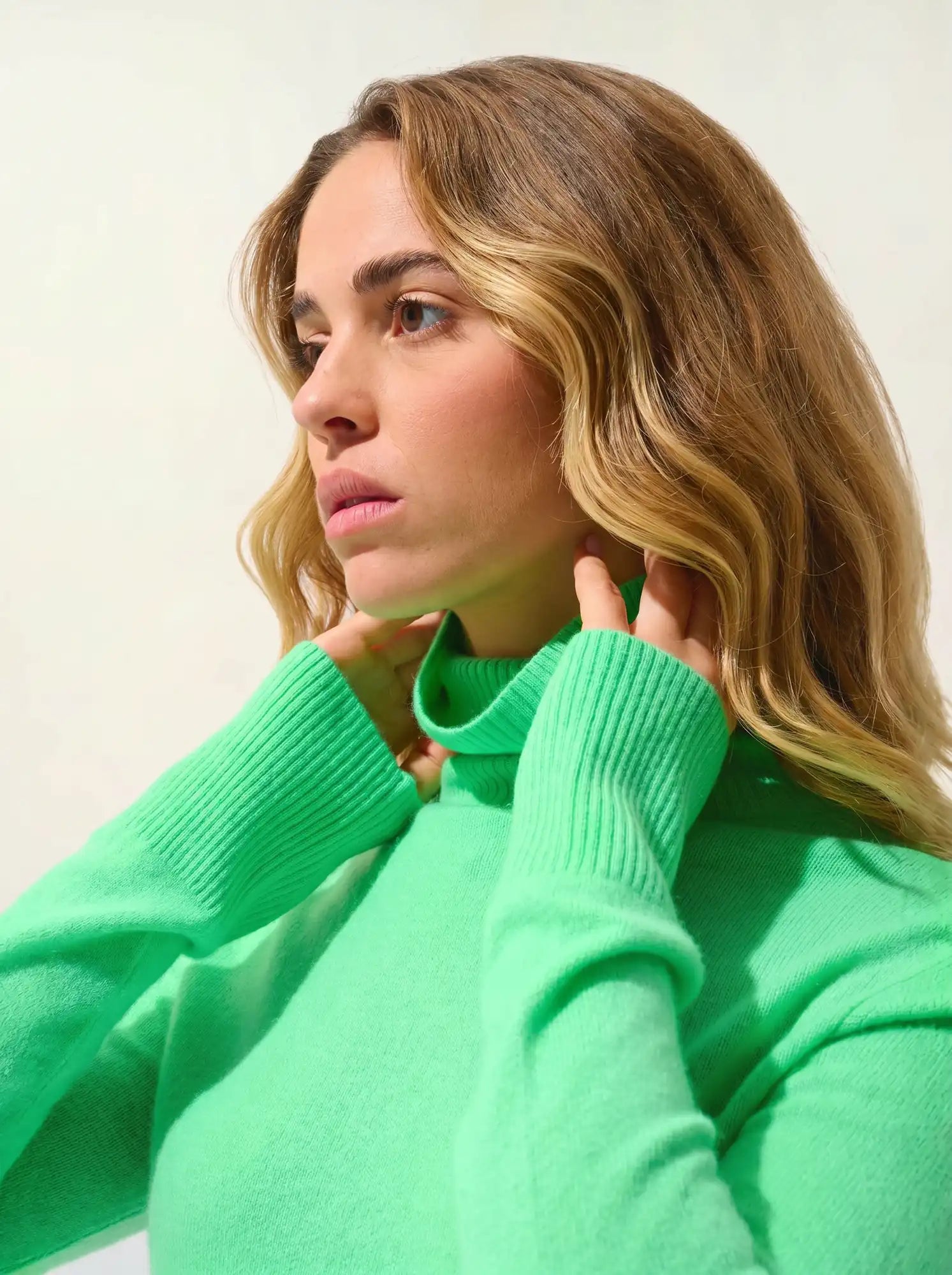 FORNET Pullover Rollkragen Kaktusgrün