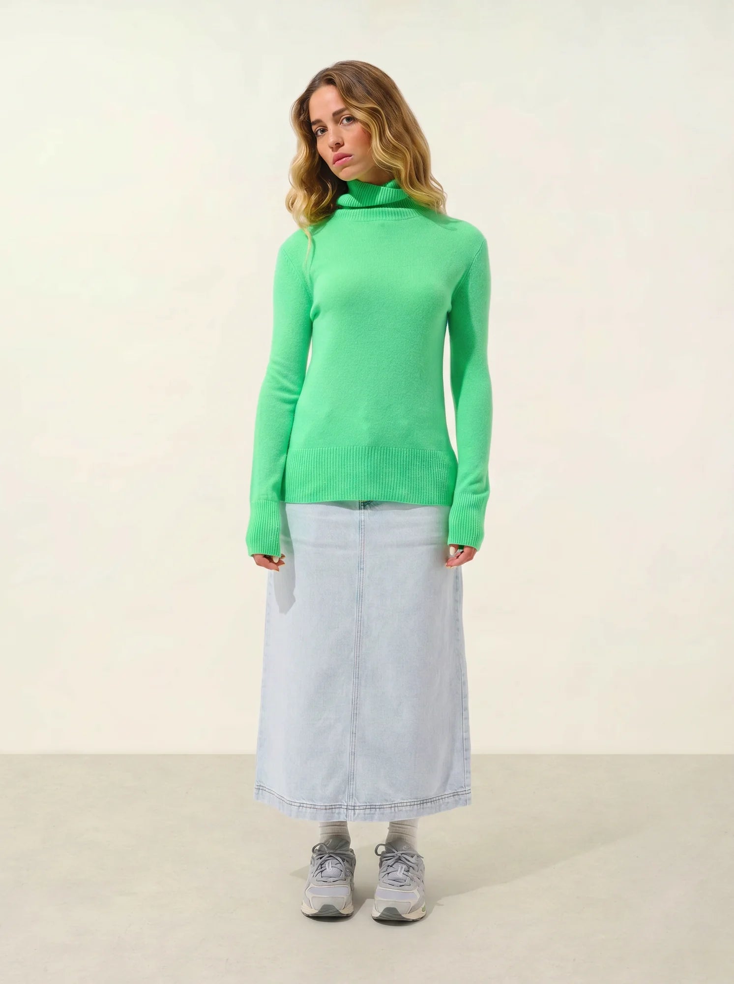 FORNET Pullover Rollkragen Kaktusgrün