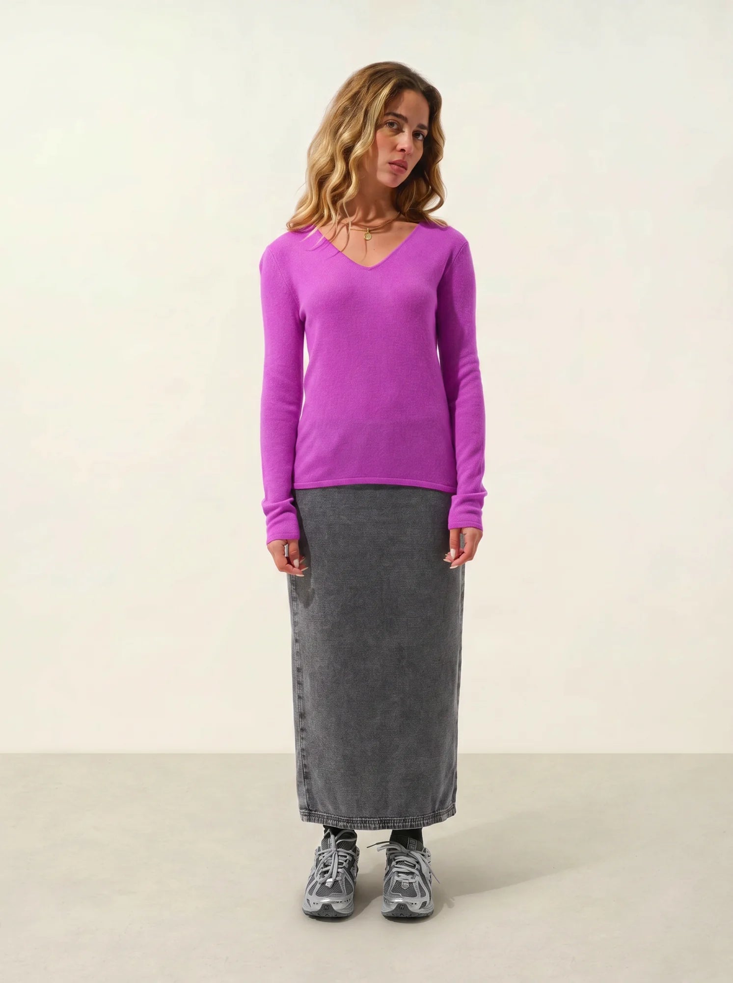 GALISE pullover v-ausschnitt violett