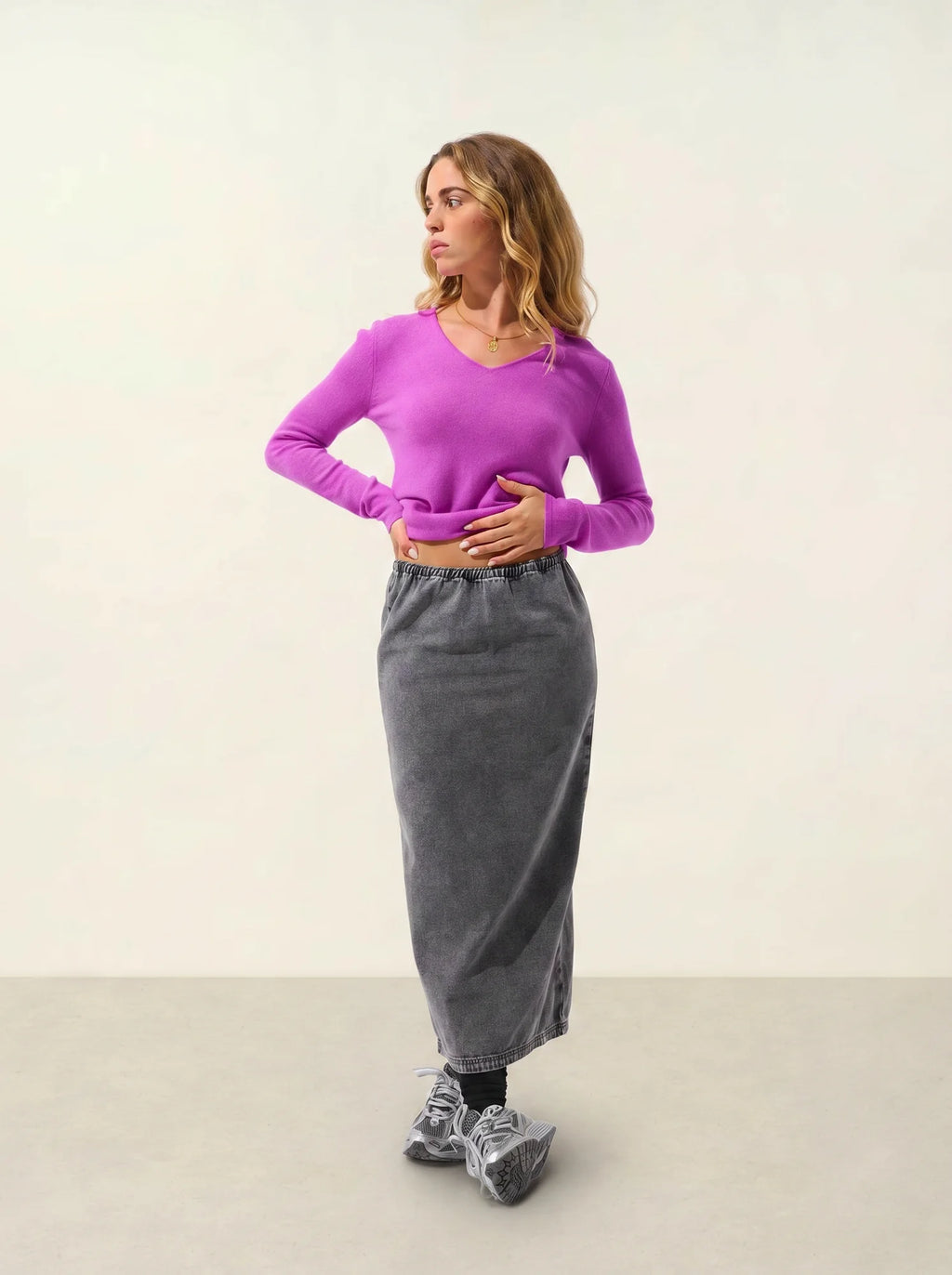 GALISE pullover v-ausschnitt violett