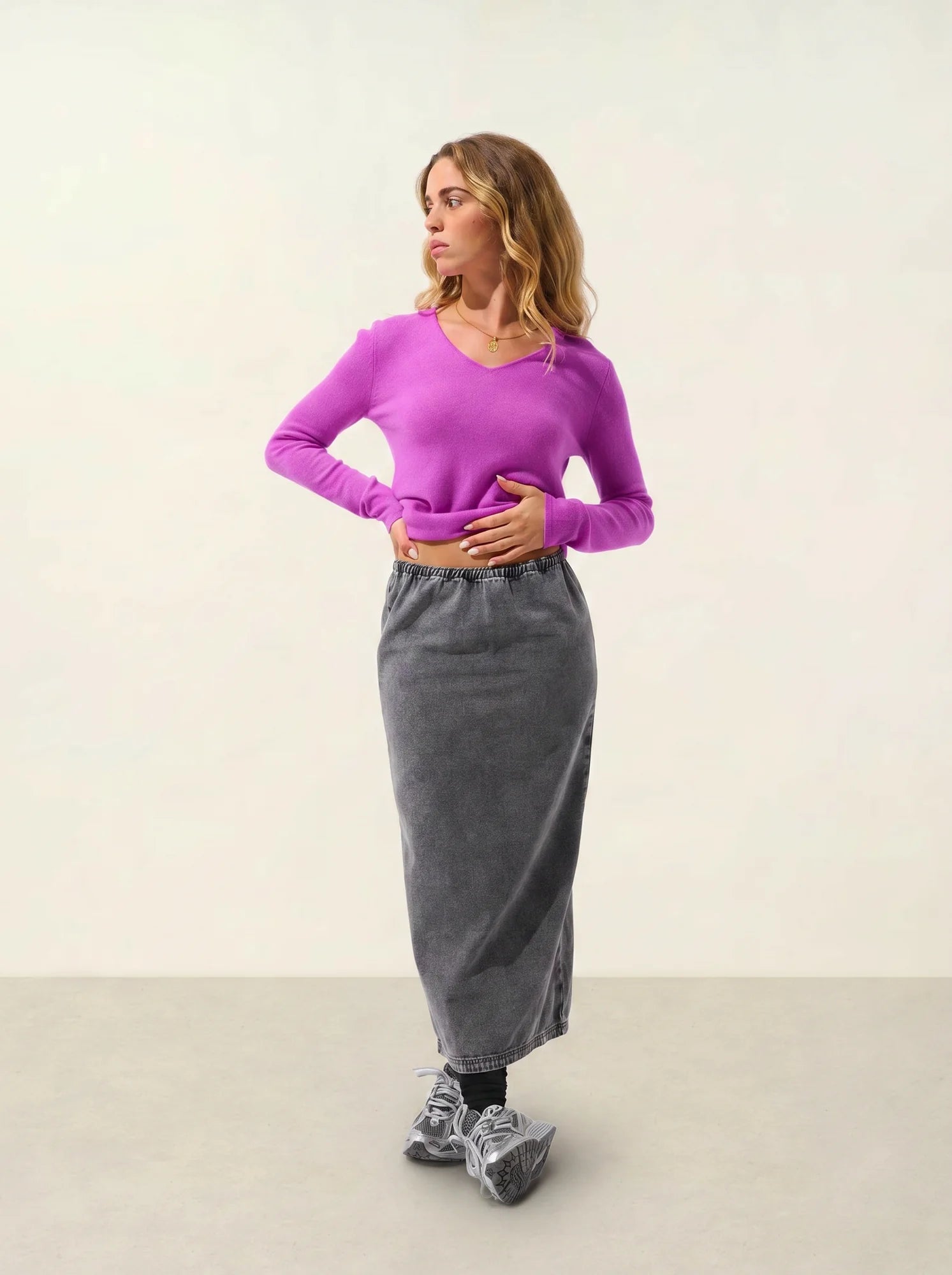 GALISE pullover v-ausschnitt violett