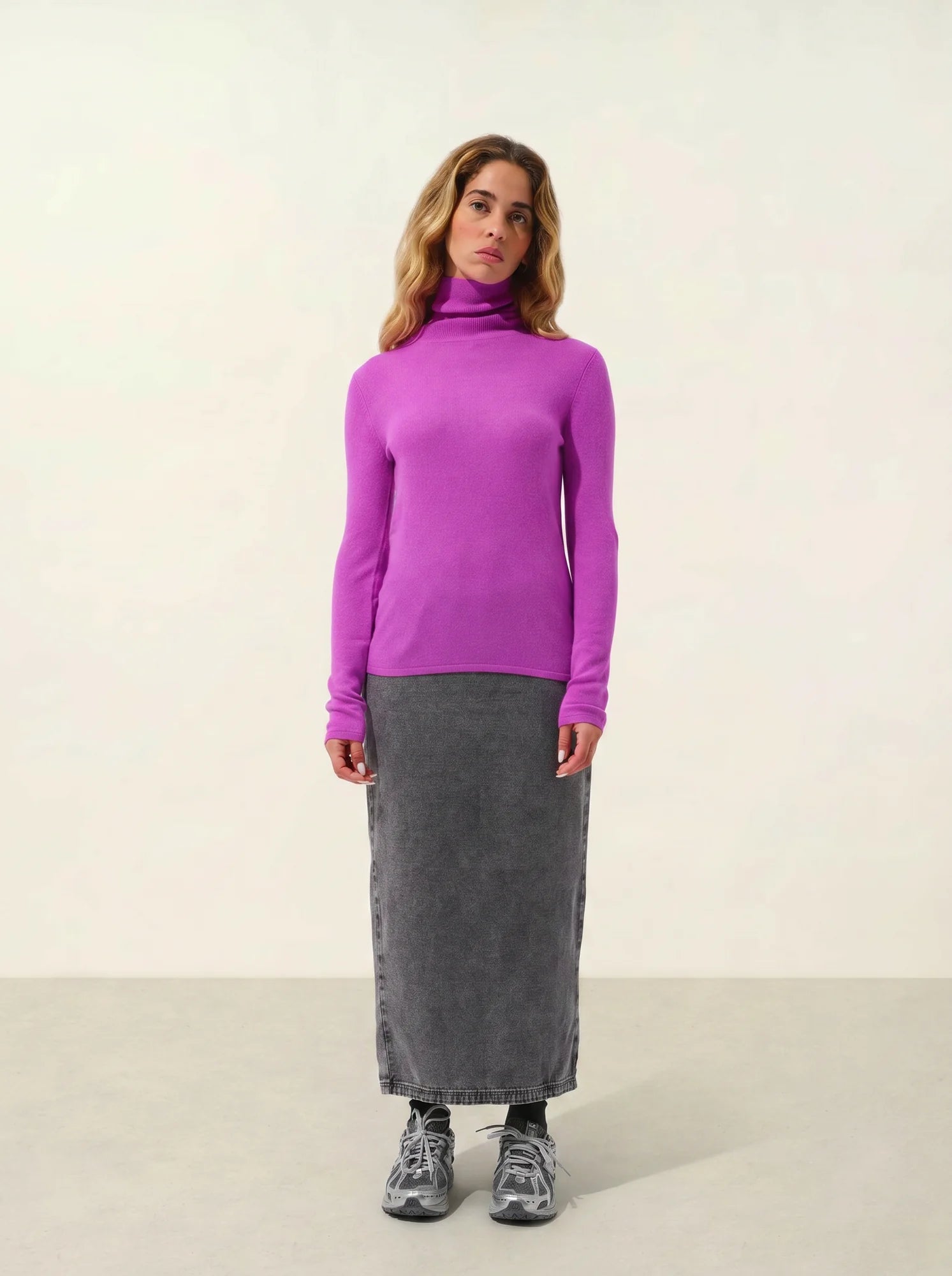 BISE Pullover Rollkragen Violett