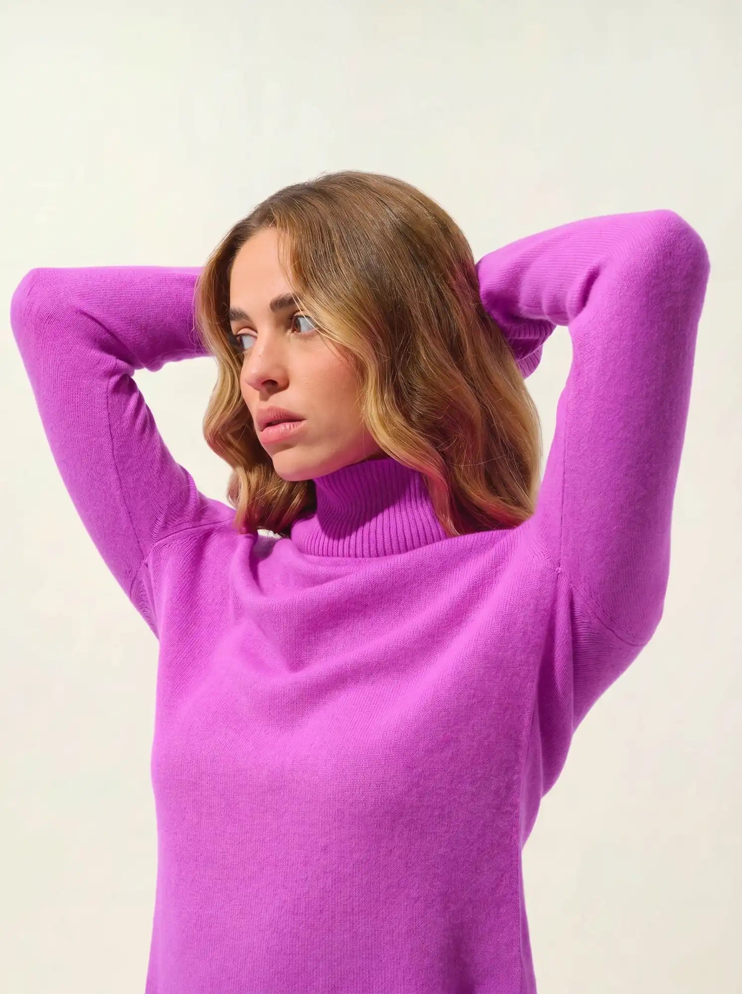 FORNET pull col roulé violet
