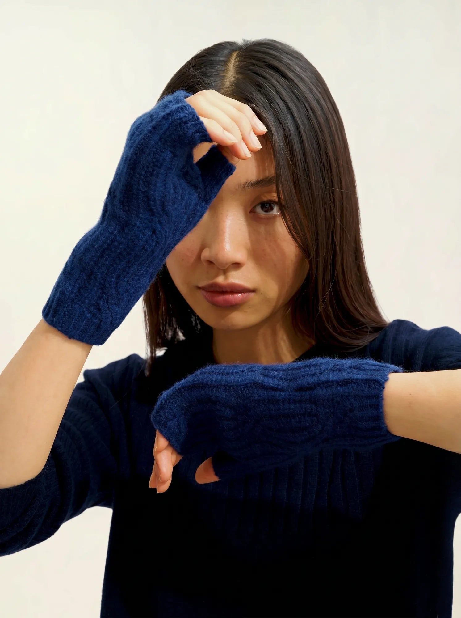 IRIS fingerlose handschuhe 6-fädig mitternacht