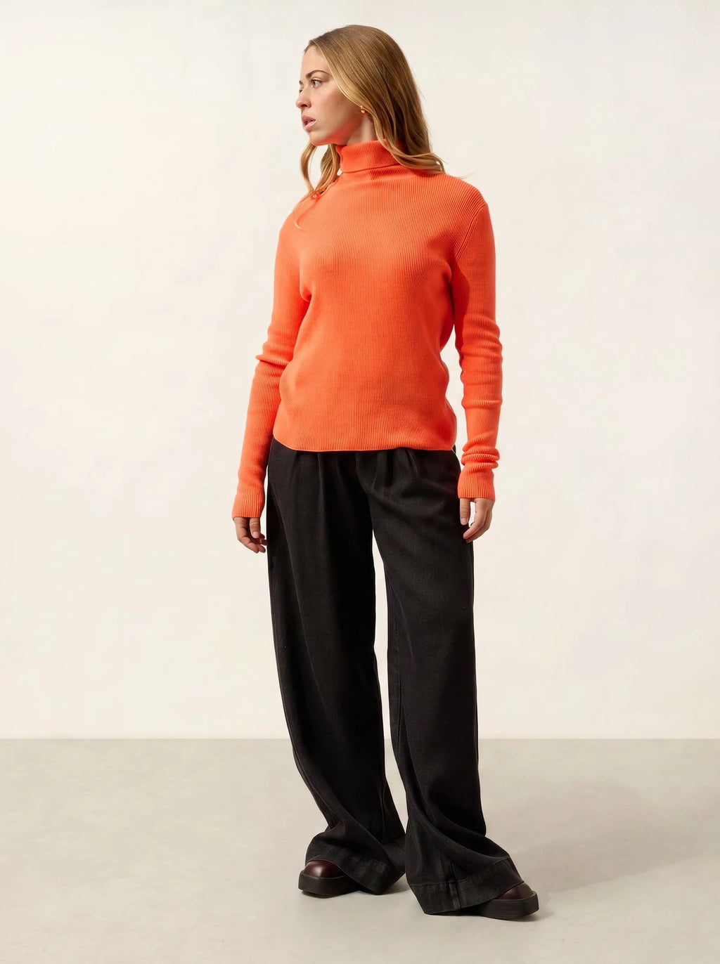 SUZIE pullover rollkragen orange neon