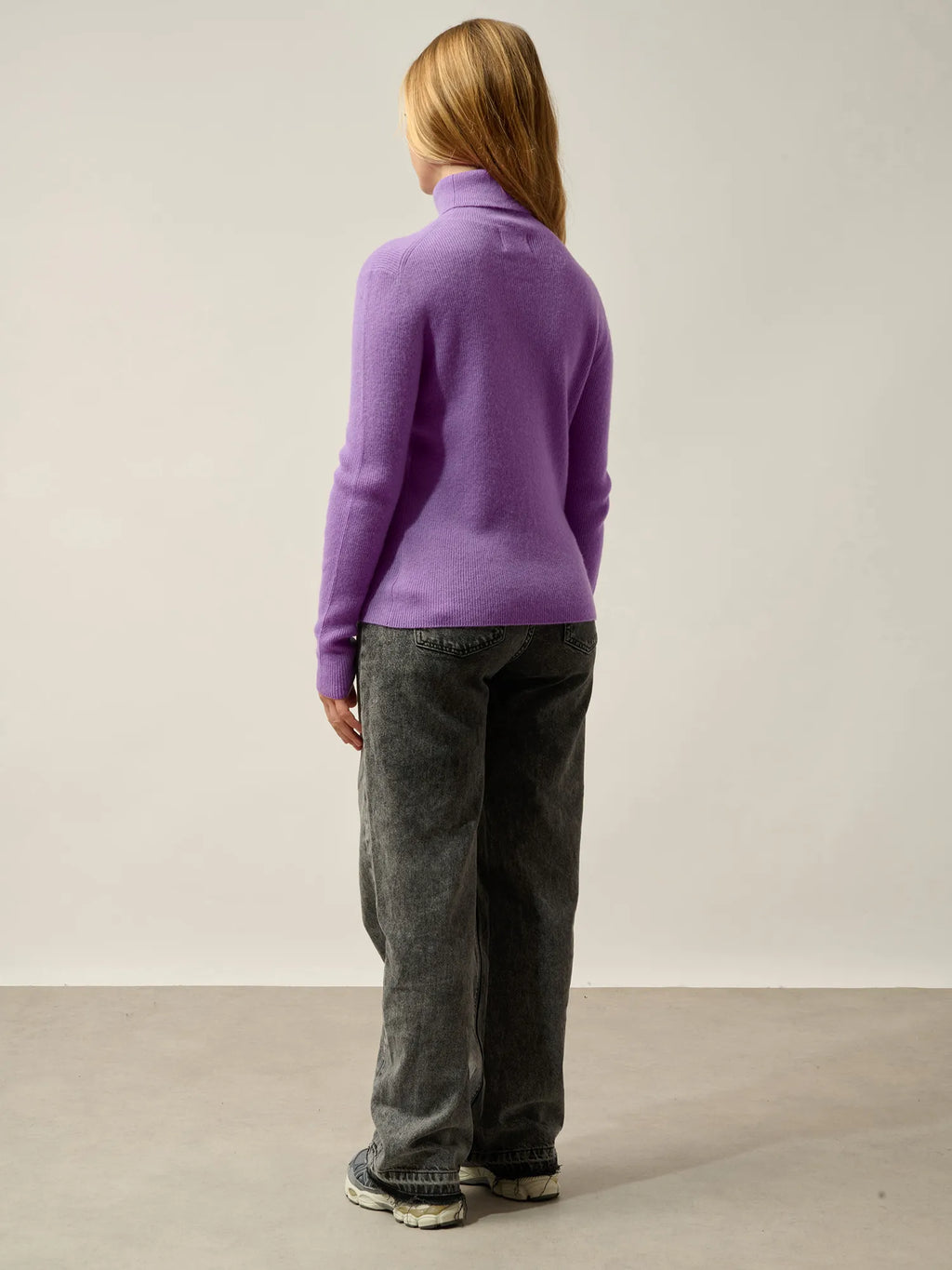 SUZIE pull col roulé parme