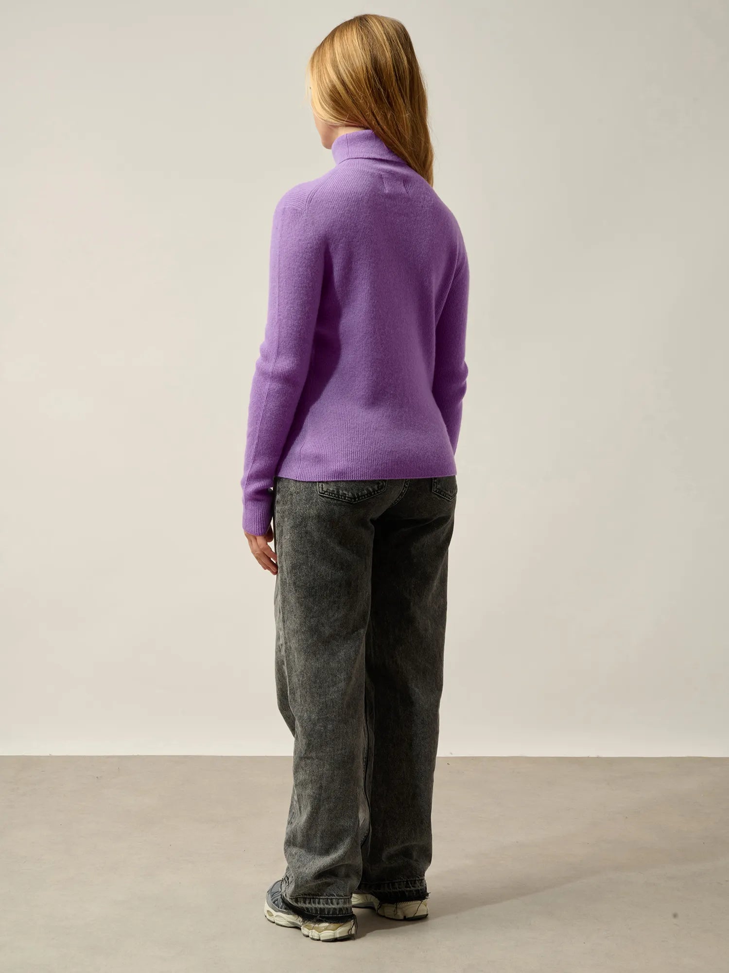 SUZIE pull col roulé parme