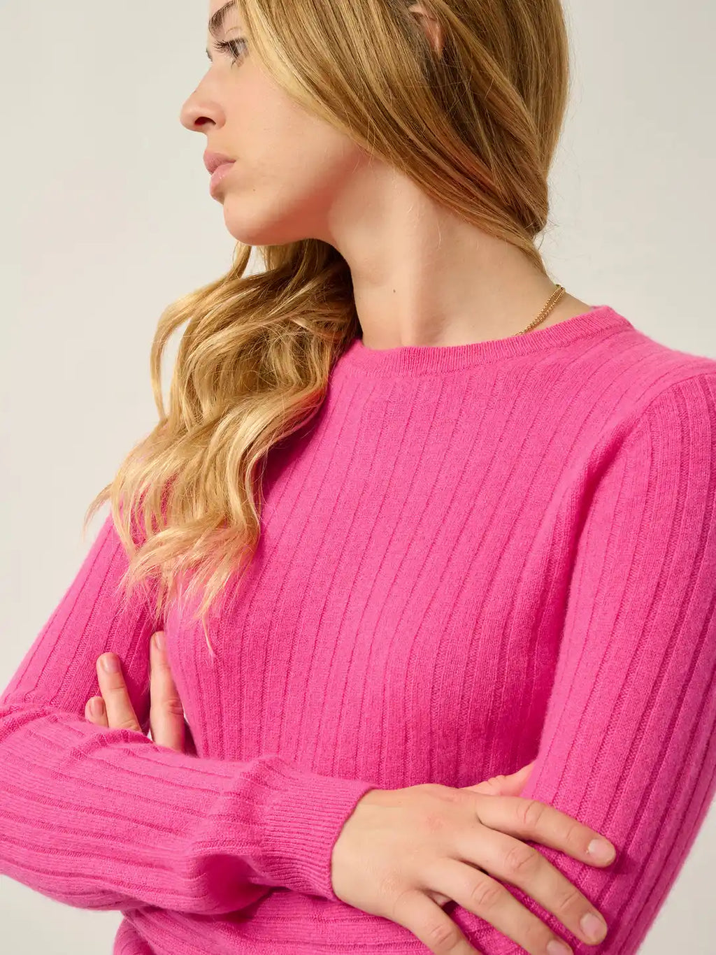 BELLA Pullover Rundhalsausschnitt Flamingorosa