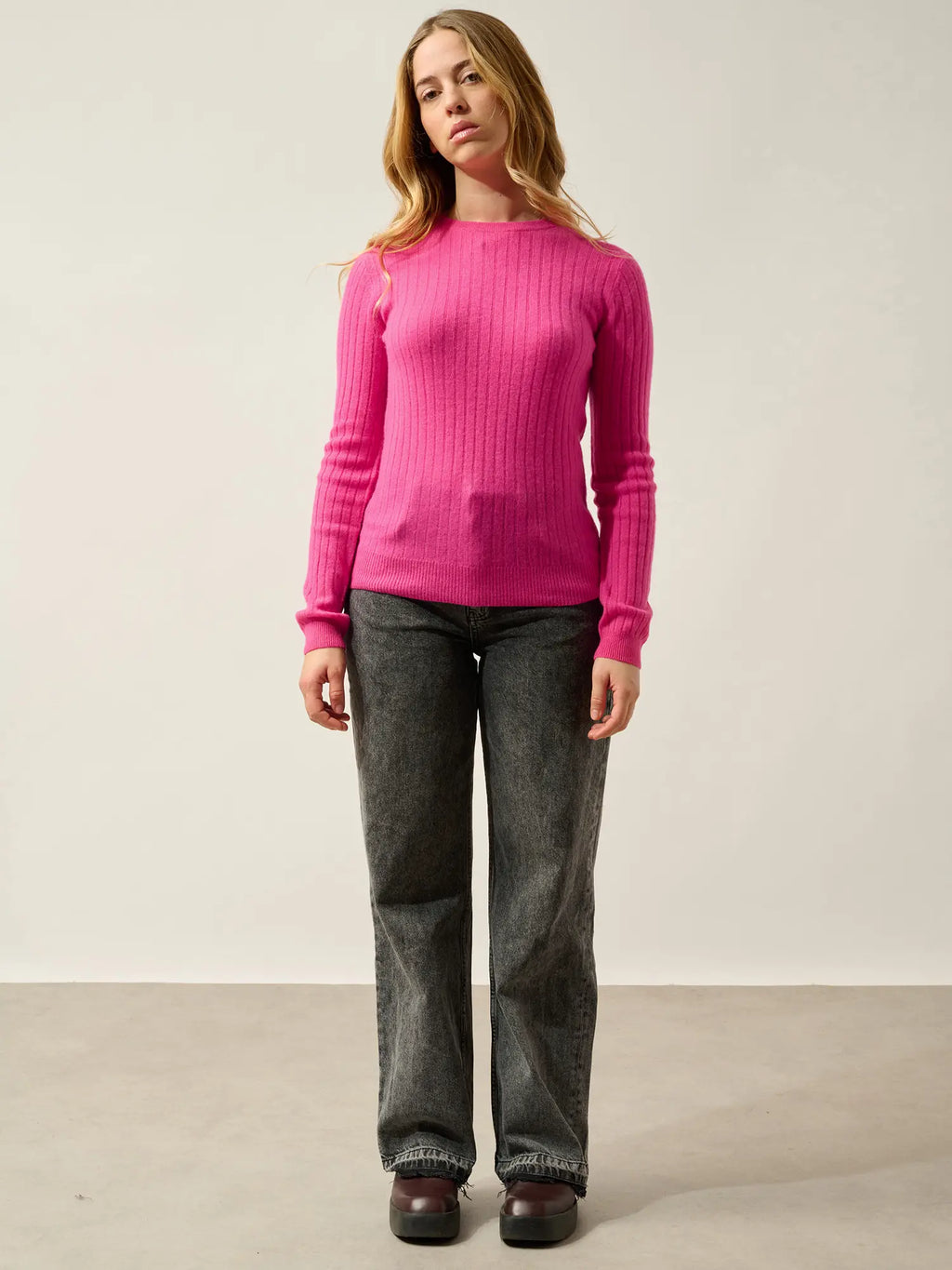 BELLA Pullover Rundhalsausschnitt Flamingorosa
