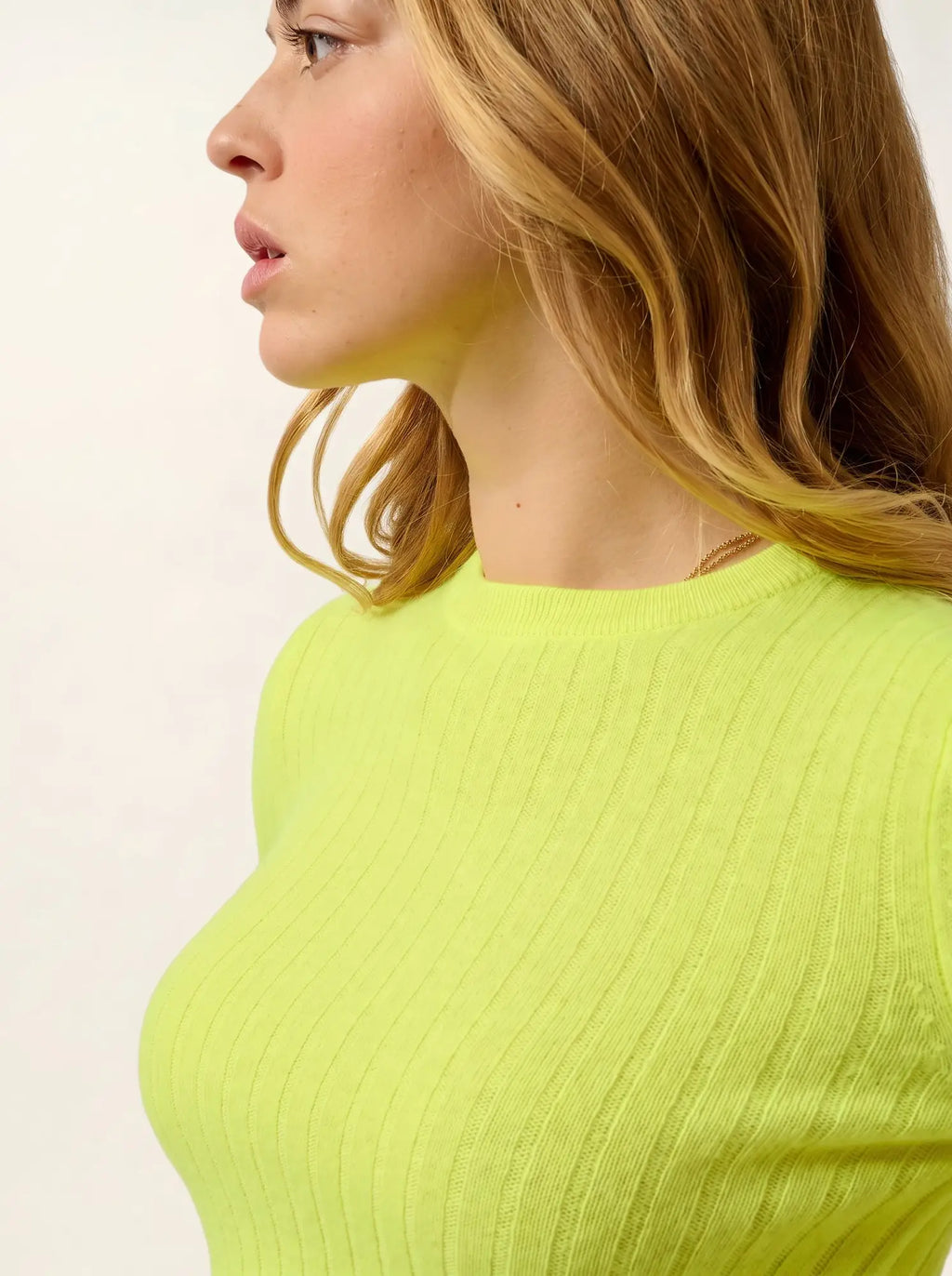 BELLA pullover rundhalsausschnitt gelb neon