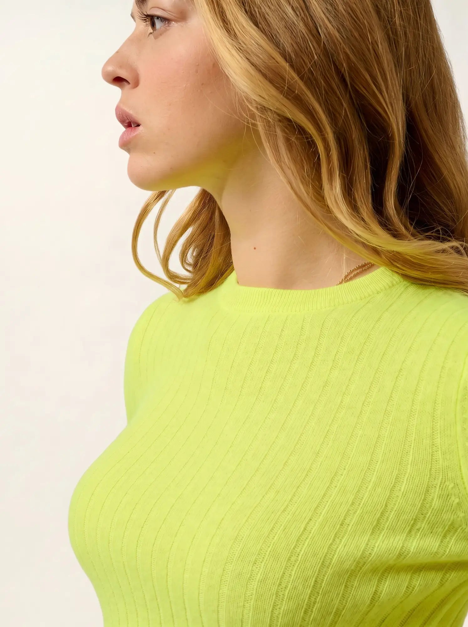 BELLA pullover rundhalsausschnitt gelb neon