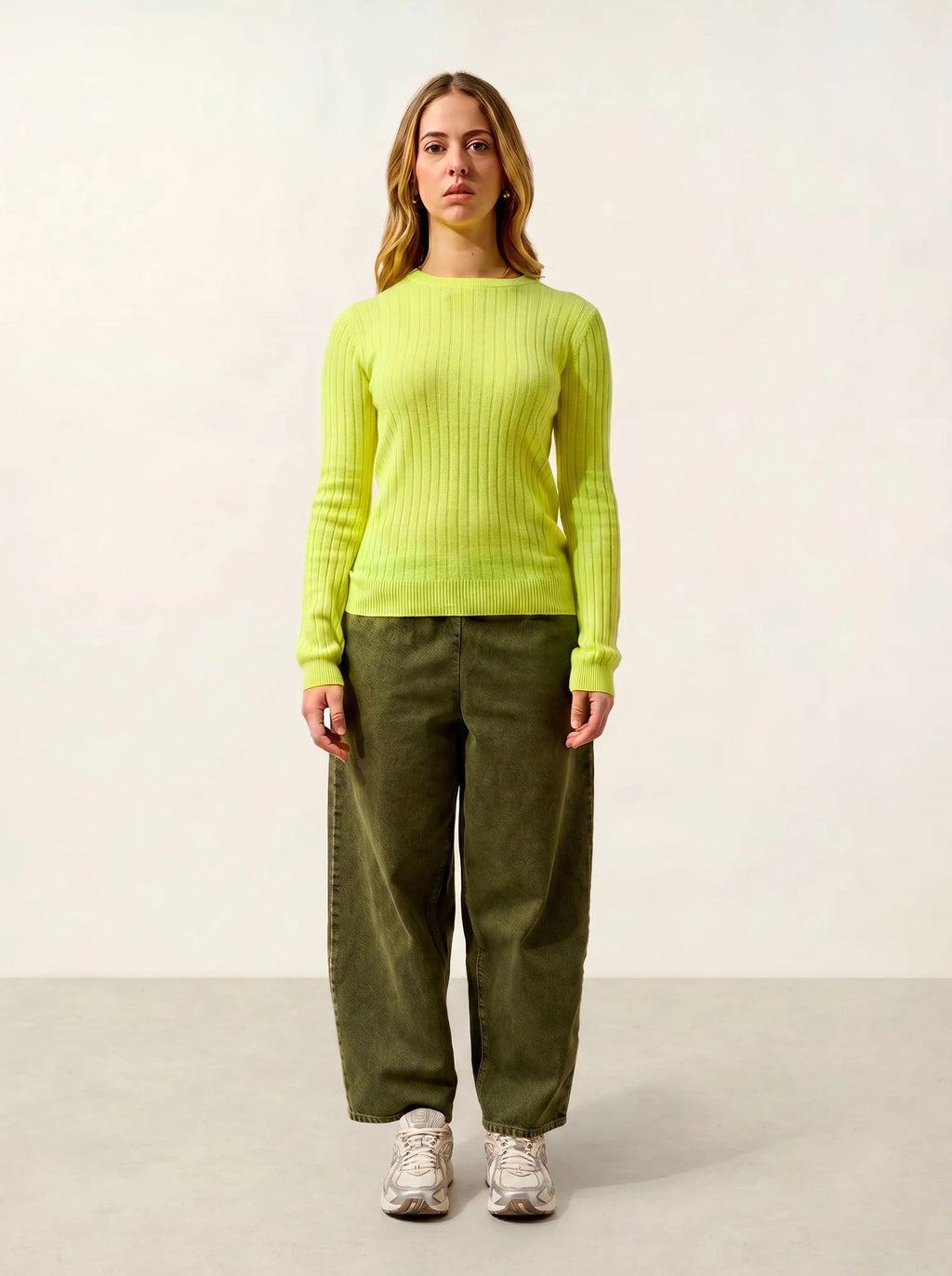BELLA pullover rundhalsausschnitt gelb neon