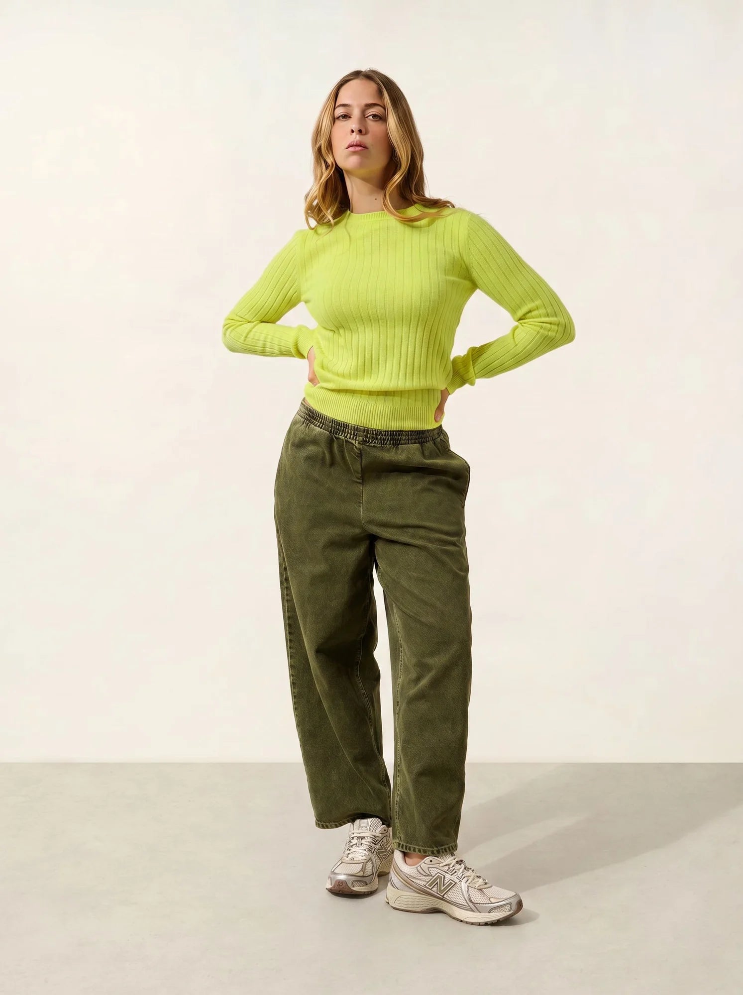 BELLA pullover rundhalsausschnitt gelb neon