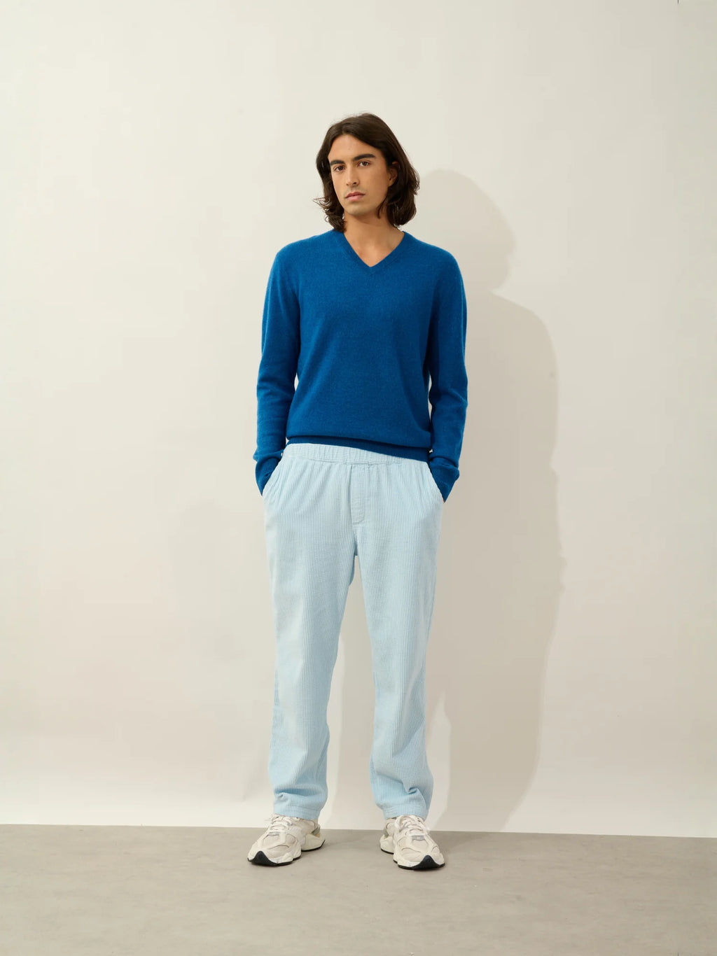AGEL pullover v-ausschnitt blau meliert
