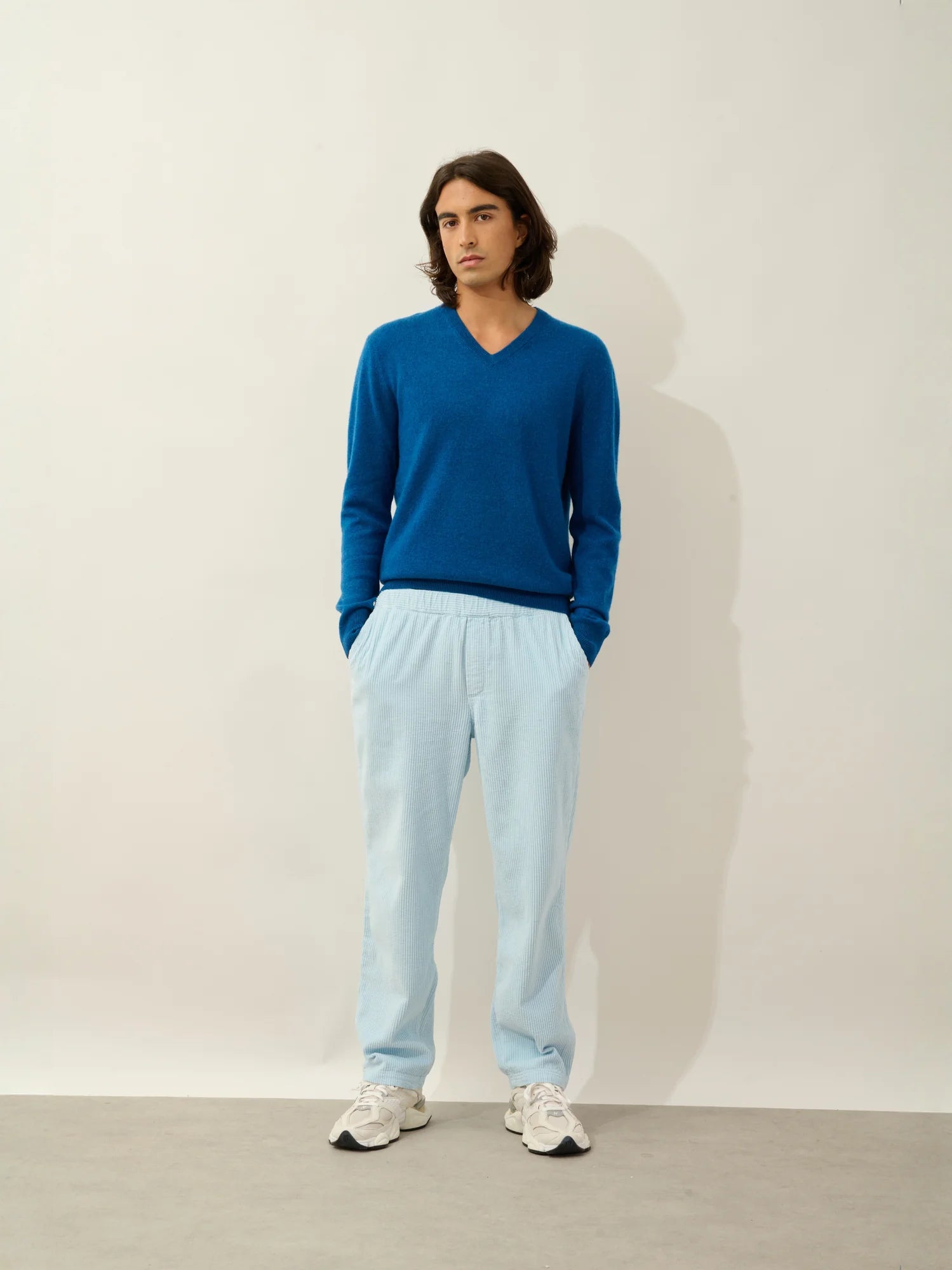 AGEL pullover v-ausschnitt blau meliert
