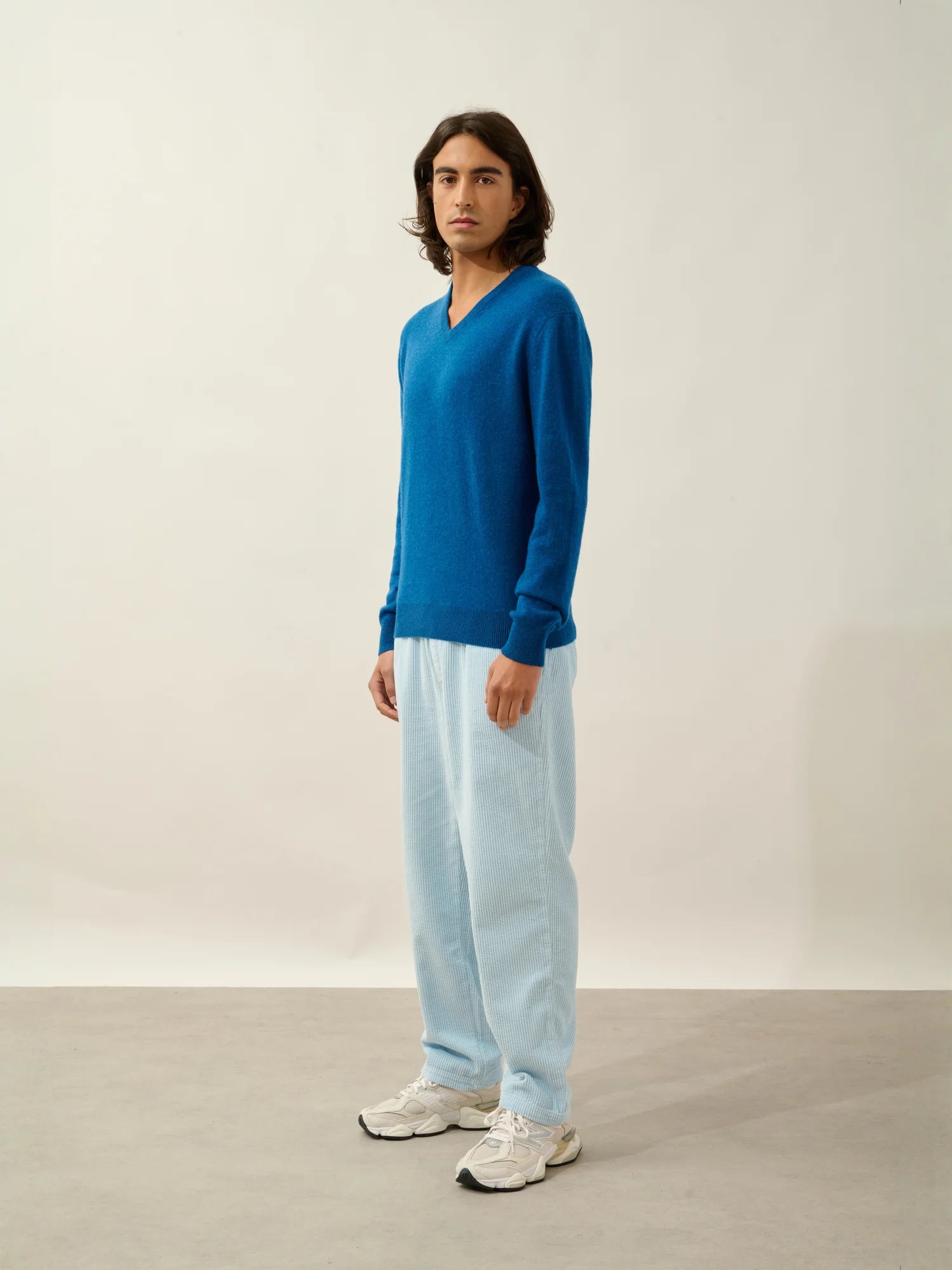 AGEL pullover v-ausschnitt blau meliert