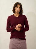 AGEL pullover v-ausschnitt brombeere