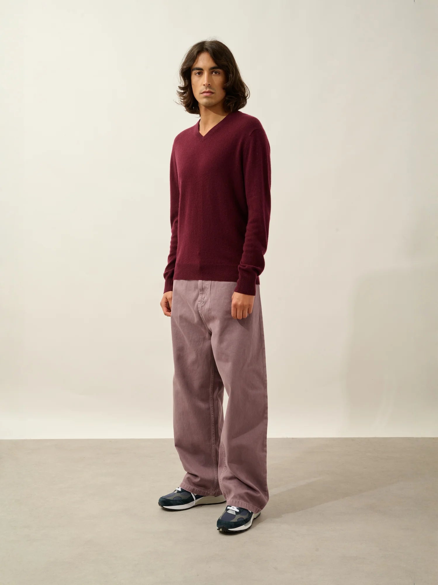 AGEL pullover v-ausschnitt brombeere