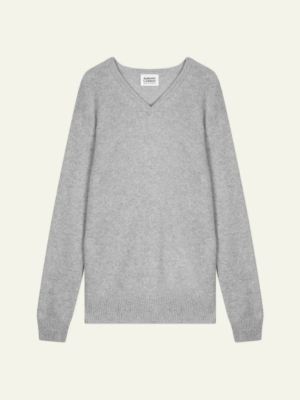 VICTOR pull col V 4 fils gris clair chiné