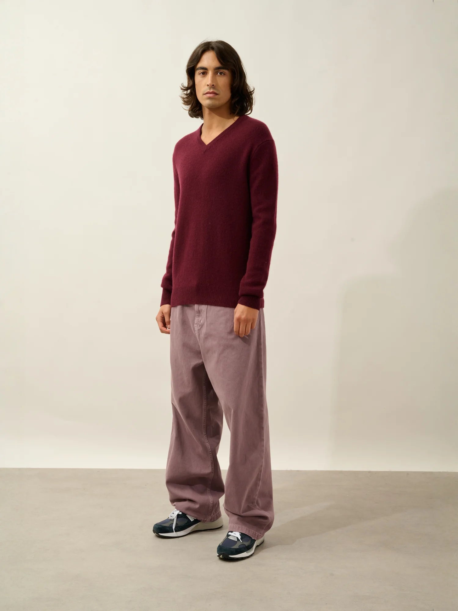 VICTOR pullover v-ausschnitt 4-fädig brombeere