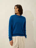 AIGLIÈRE pullover rundhalsausschnitt blau meliert