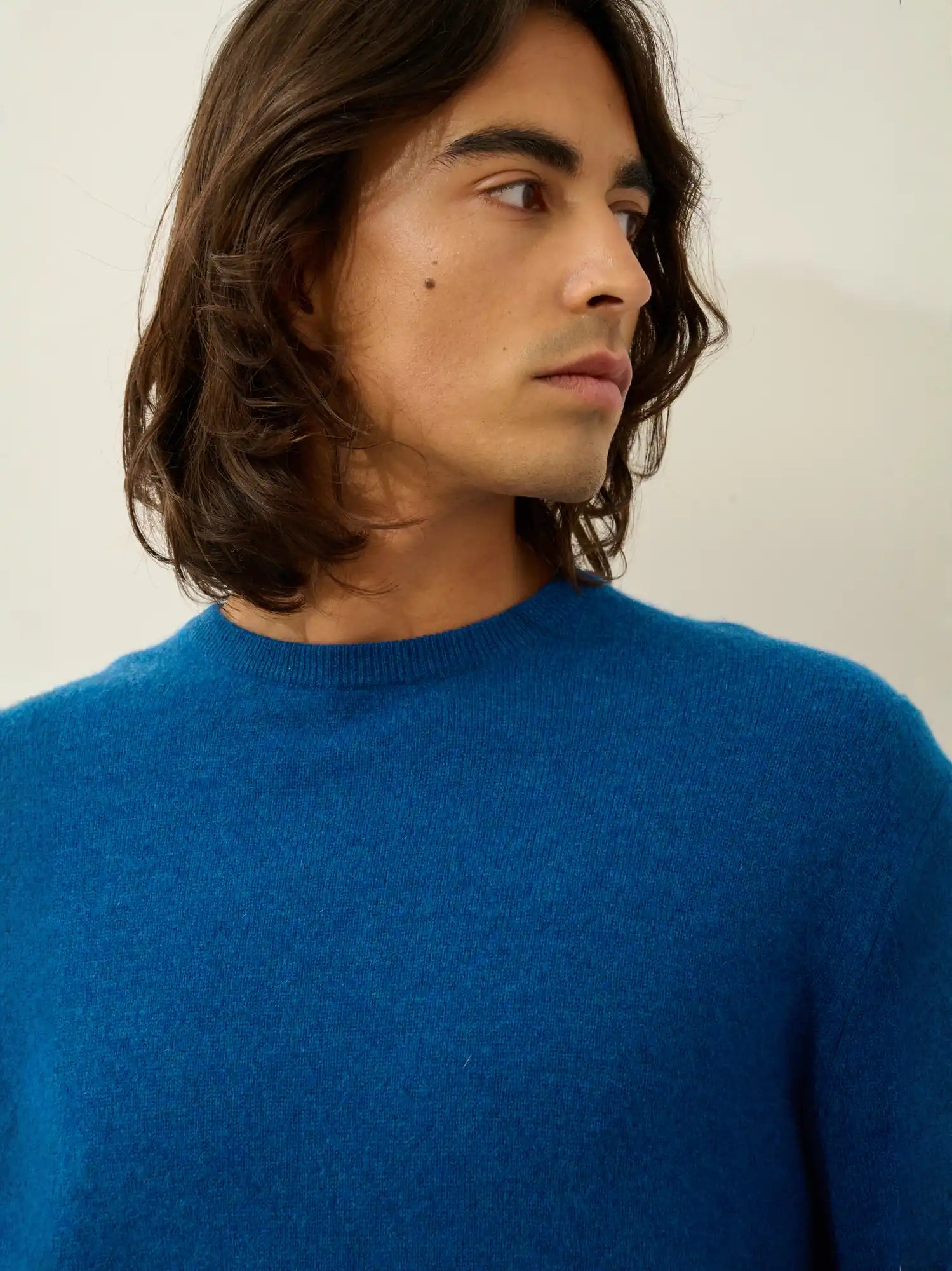 AIGLIÈRE pullover rundhalsausschnitt blau meliert