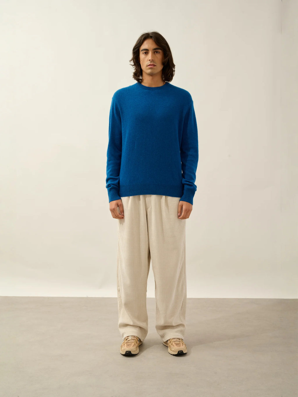 AIGLIÈRE pullover rundhalsausschnitt blau meliert