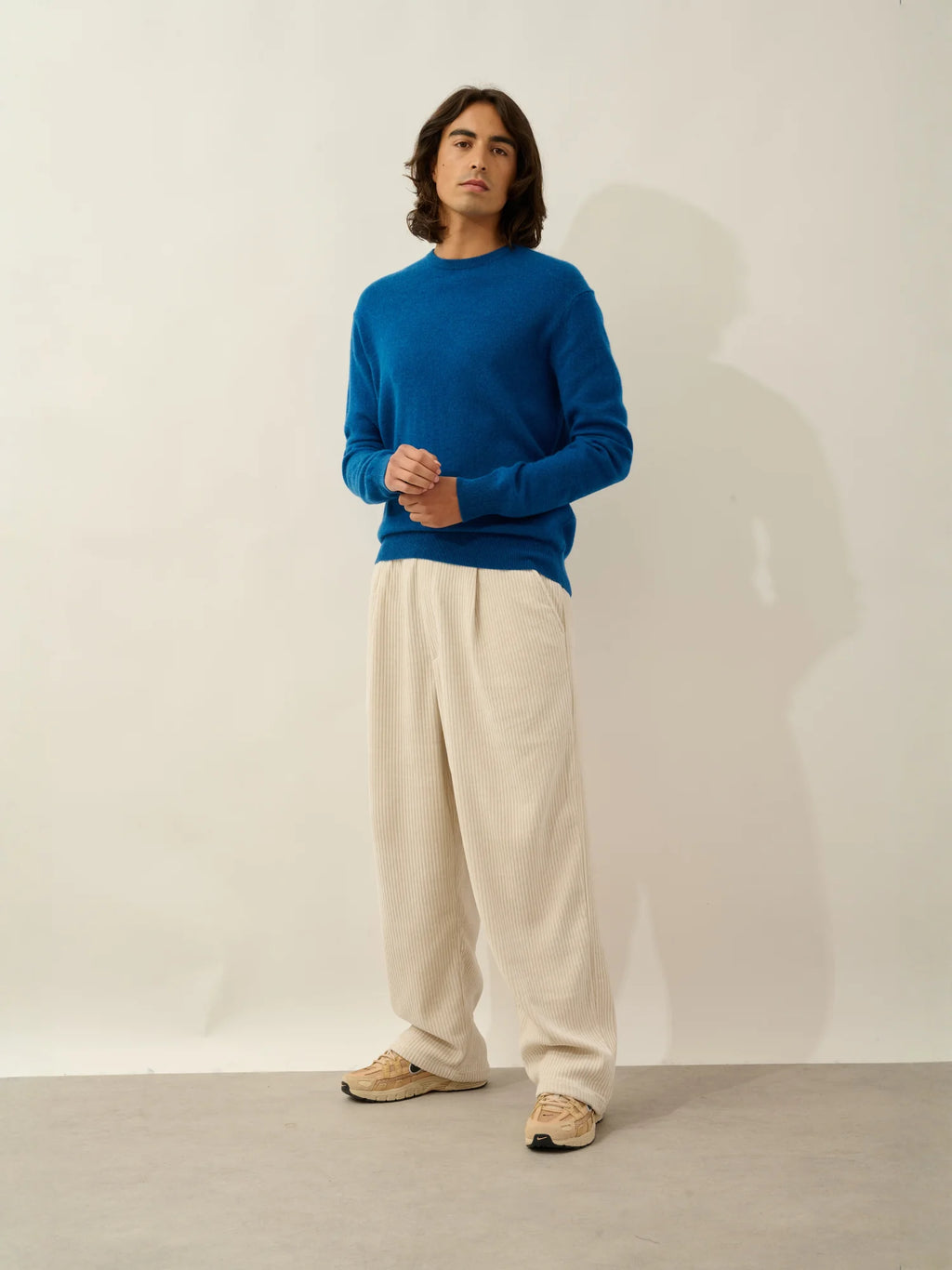 AIGLIÈRE pullover rundhalsausschnitt blau meliert