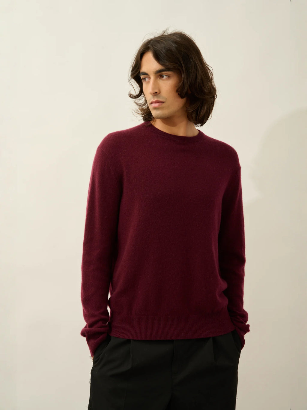 AIGLIÈRE pull col rond mûre
