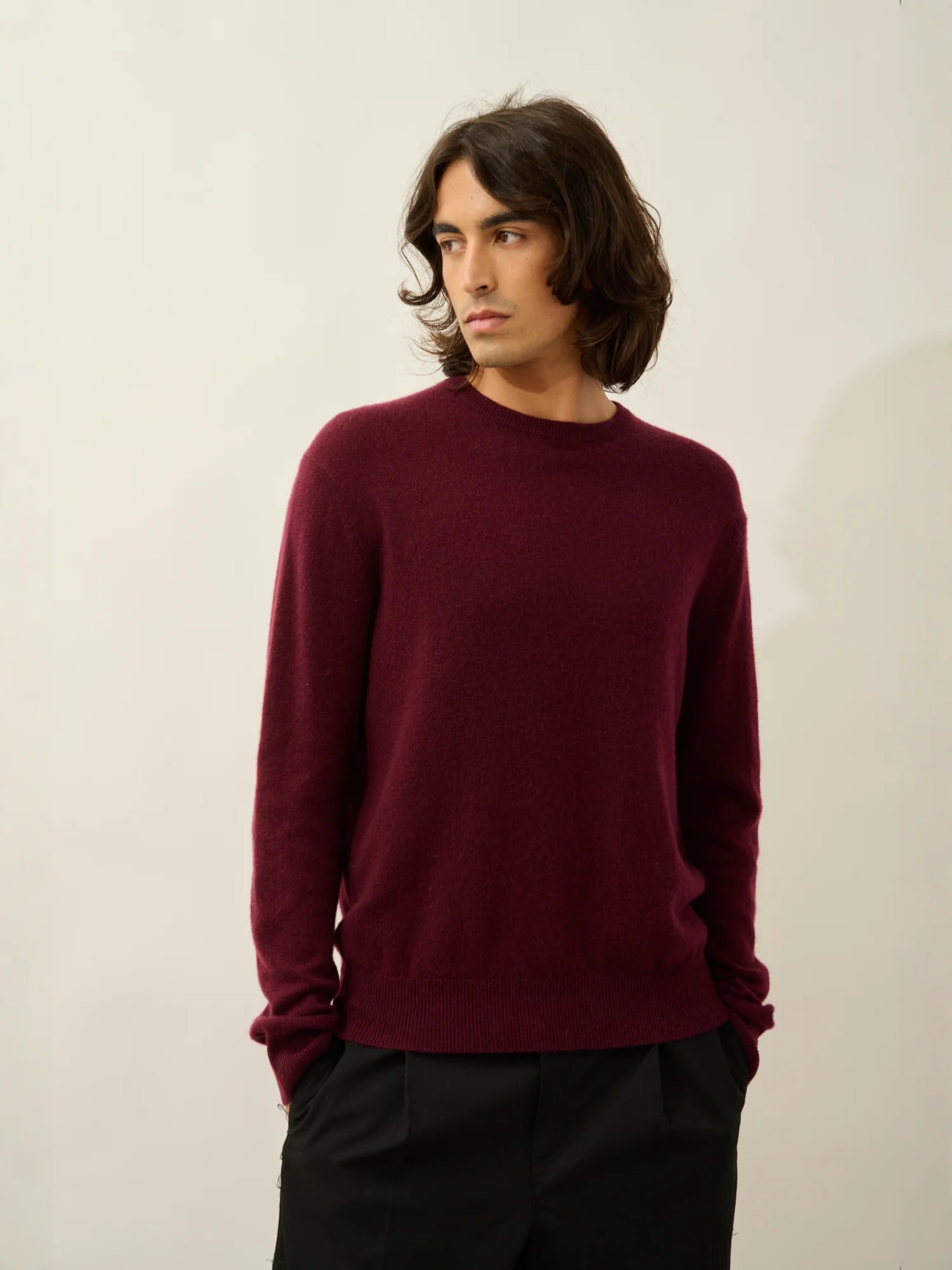 AIGLIÈRE pull col rond mûre