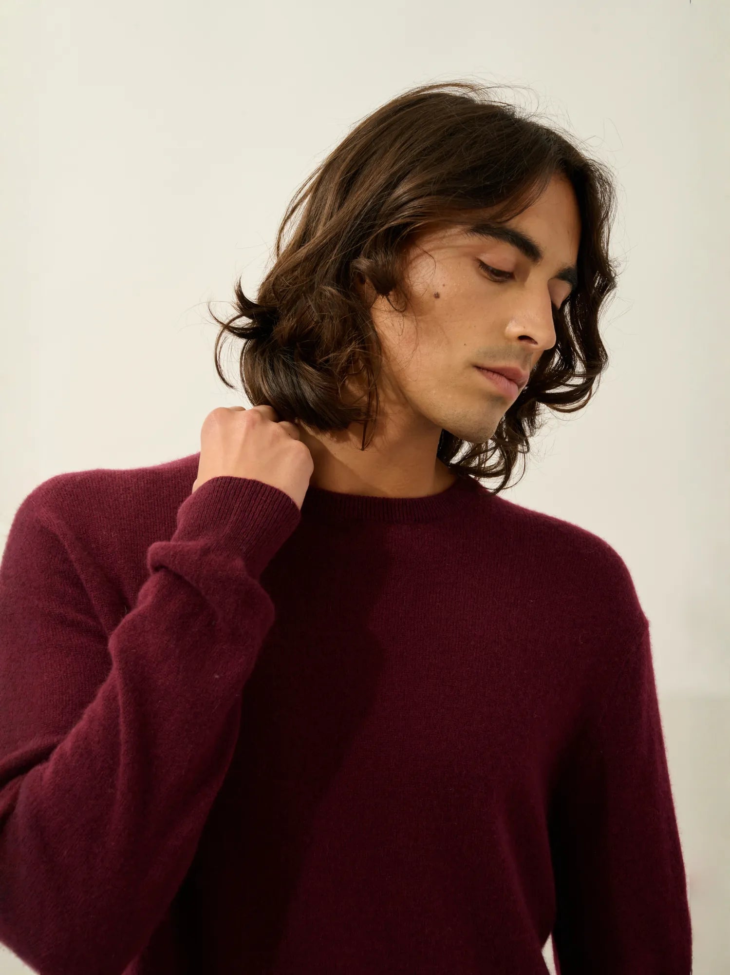 AIGLIÈRE pull col rond mûre